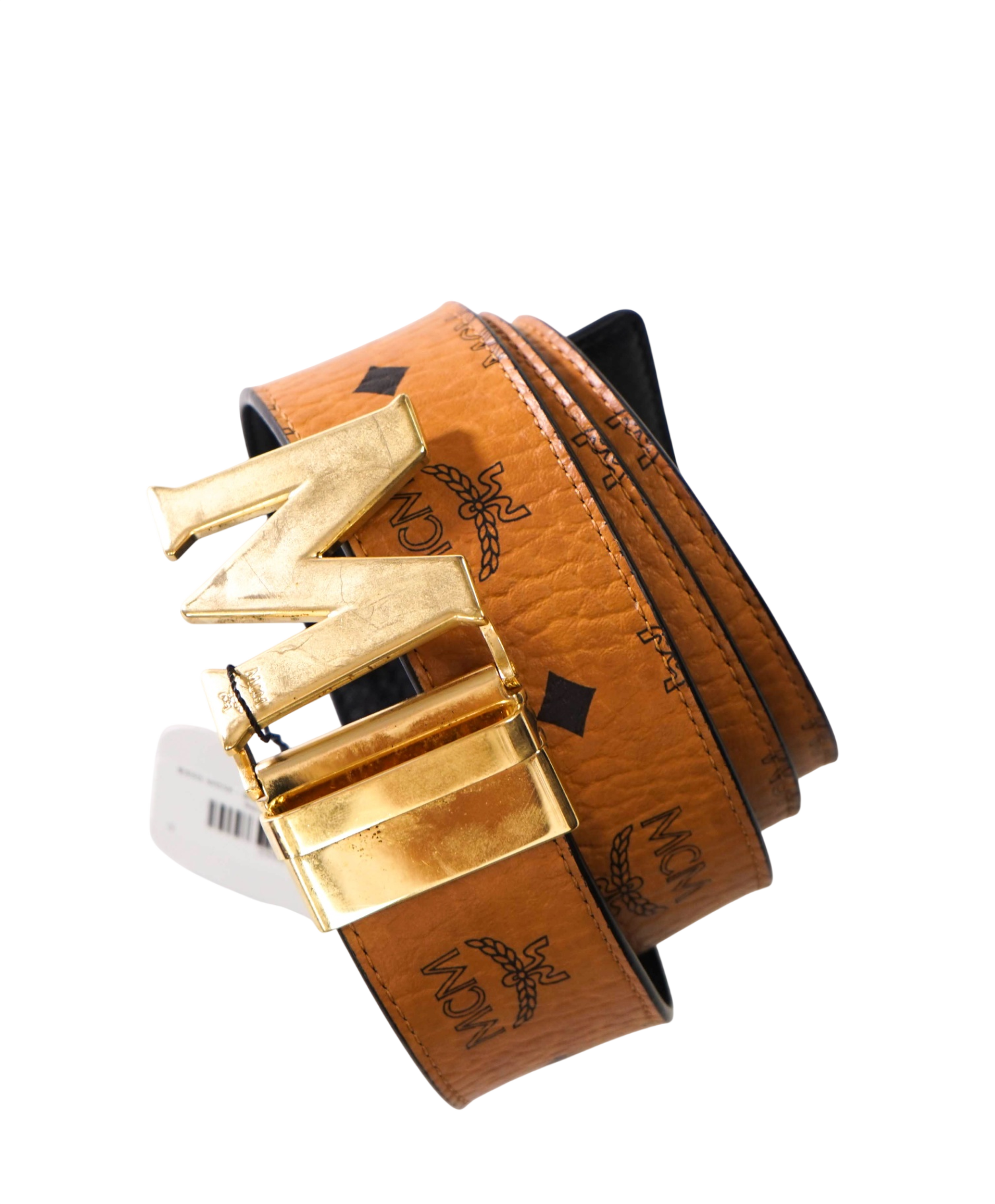 $350 MCM - Black/Brown Claus M Leather Reversible Belt - 42W
