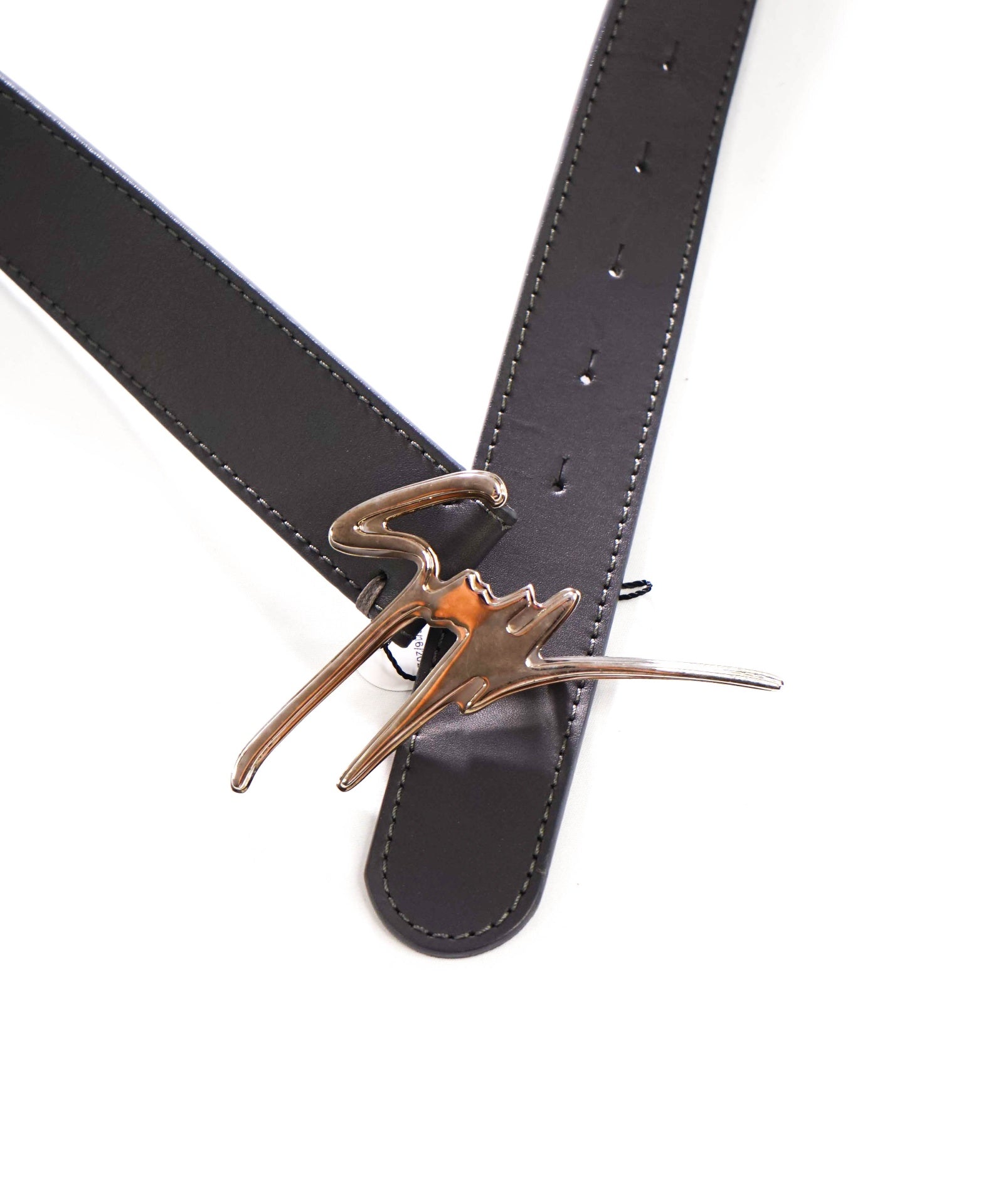 $520 GIUSEPPE ZANOTTI - Gray Leather Belt - 41W