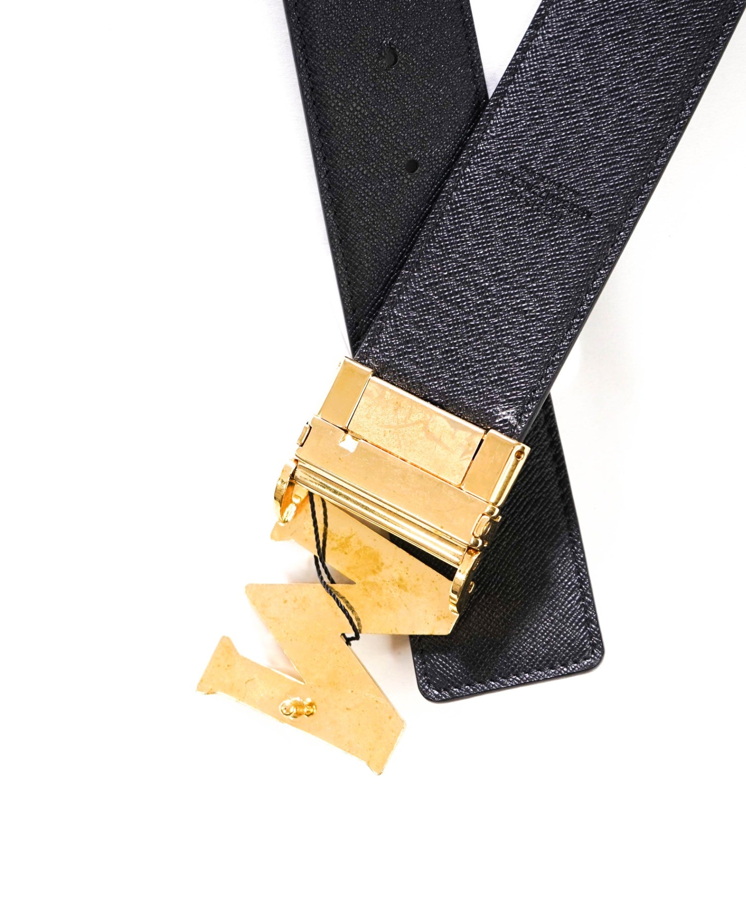 $350 MCM - Black/Dark Brown Claus M Leather Reversible Belt - 48W