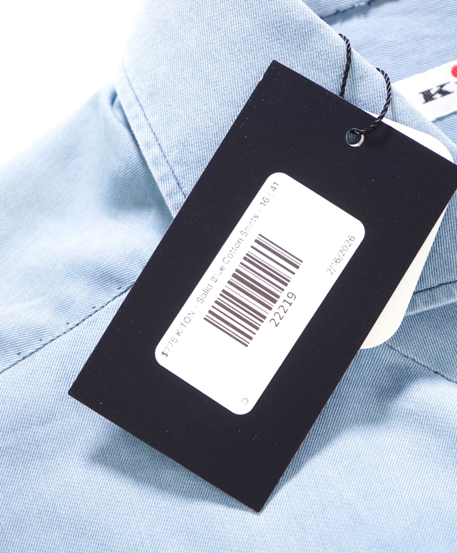 $775 KITON - Solid Blue Chambray Denim Cotton Shirts - 16 | 41
