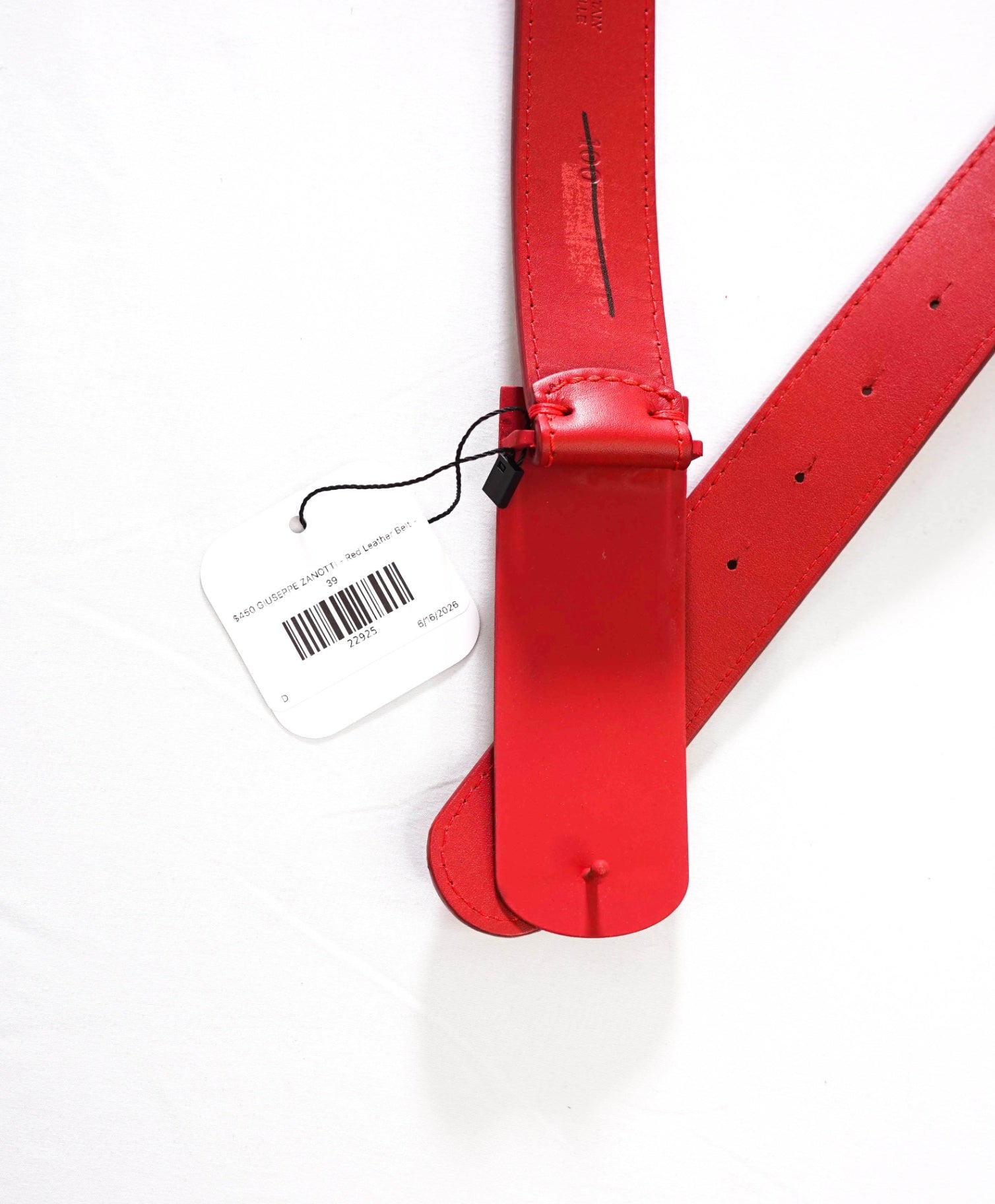 $450 GIUSEPPE ZANOTTI - Red Leather Belt - 40W