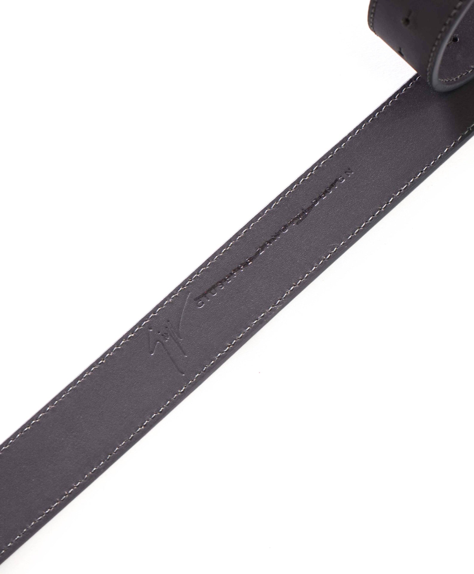 $520 GIUSEPPE ZANOTTI - Gray Leather Belt - 41W