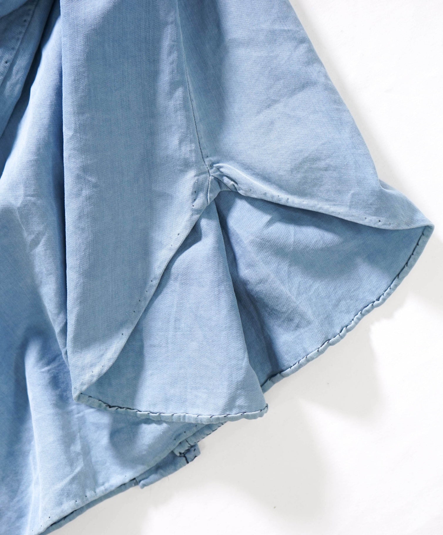 $775 KITON - Solid Blue Chambray Denim Cotton Shirts - 16 | 41