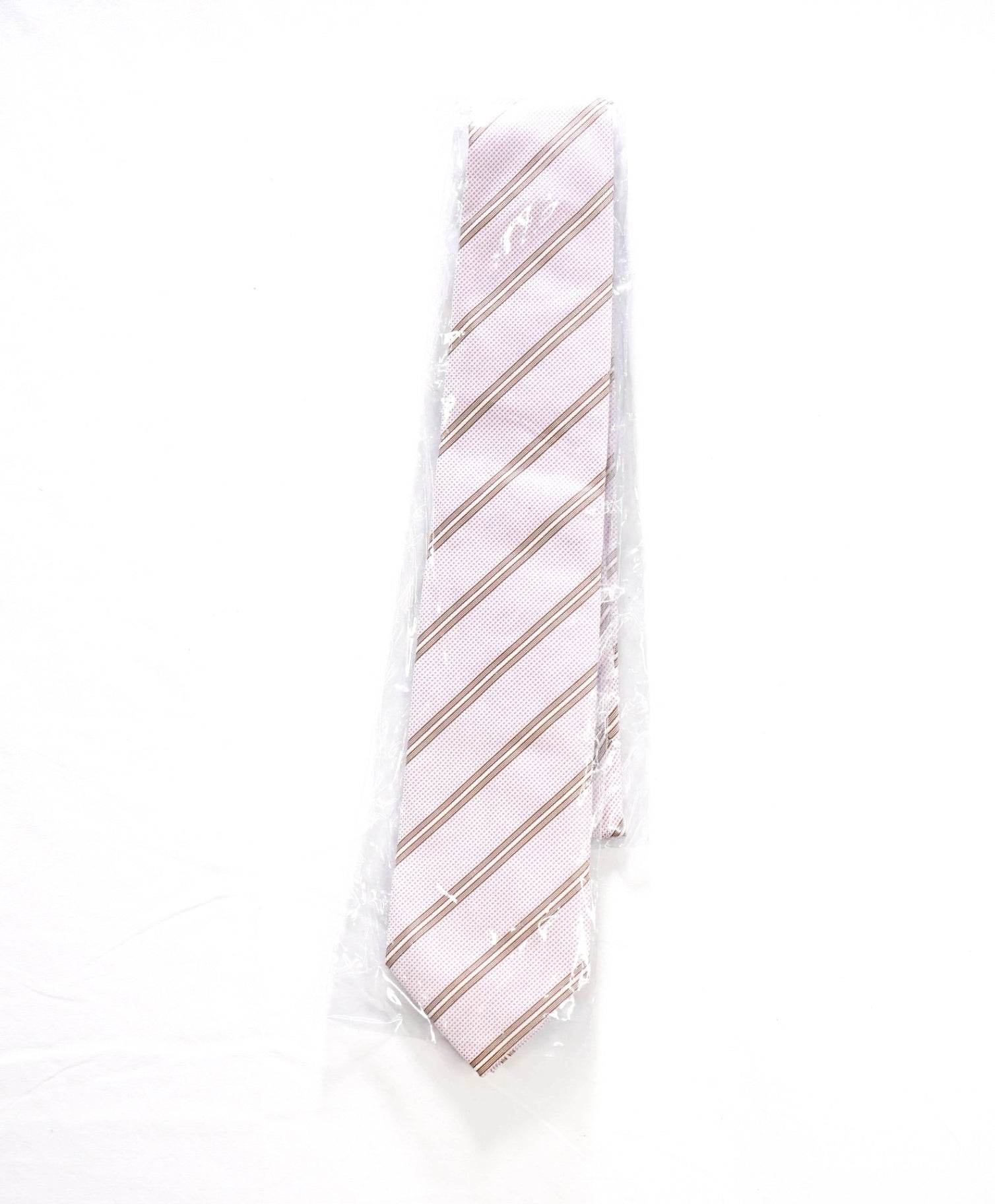 $192 LUIGI BORRELLI - Pink Stripe Silk - 3.25" Tie