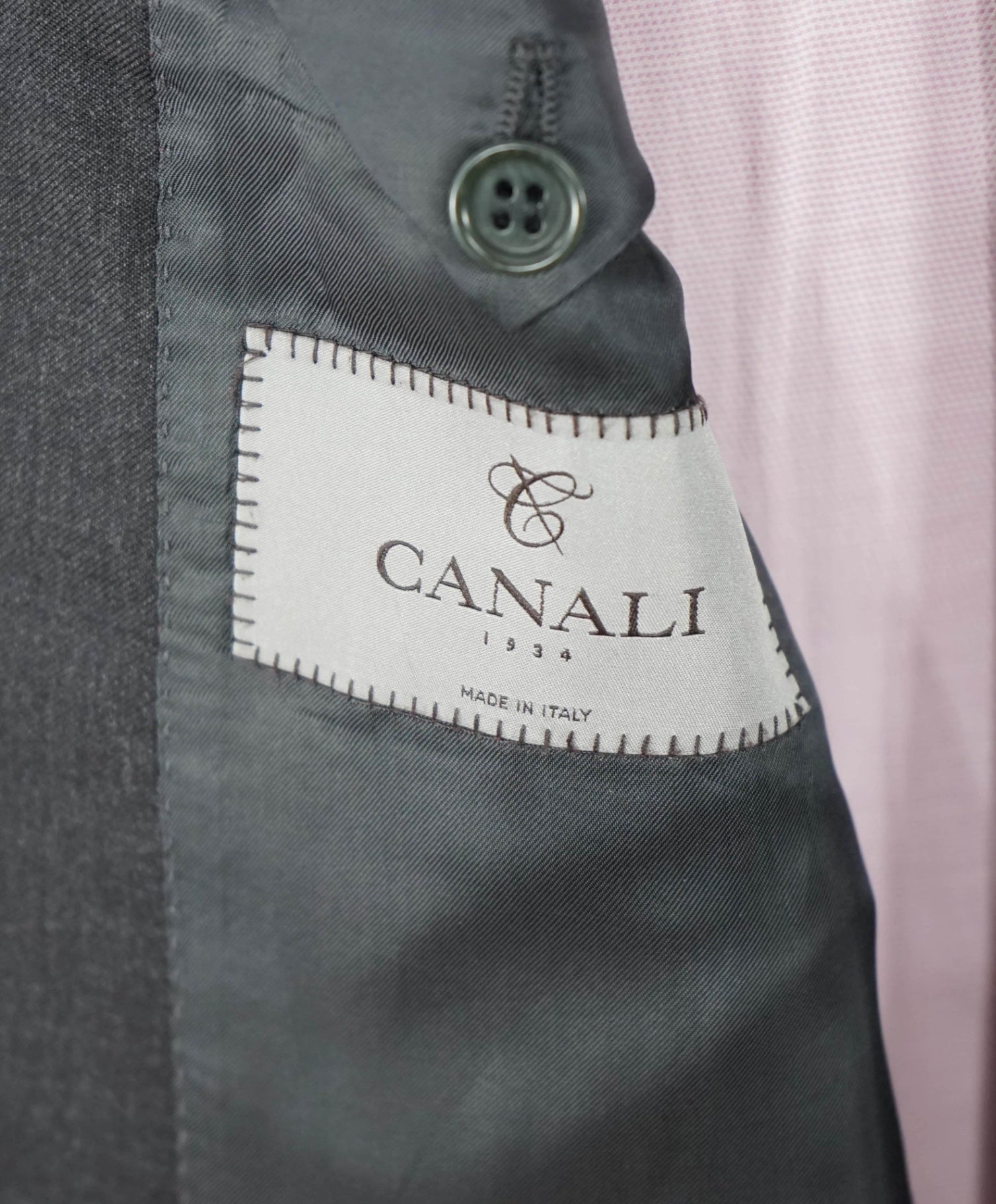 $1,895 CANALI - Solid Gray Wool Blazer - 52L US