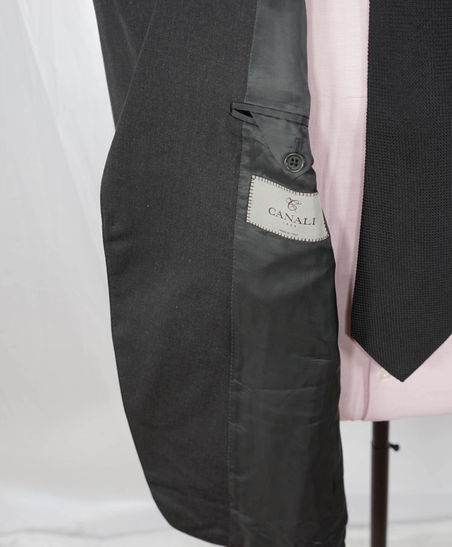 $1,895 CANALI - Solid Gray Wool Blazer - 52L US