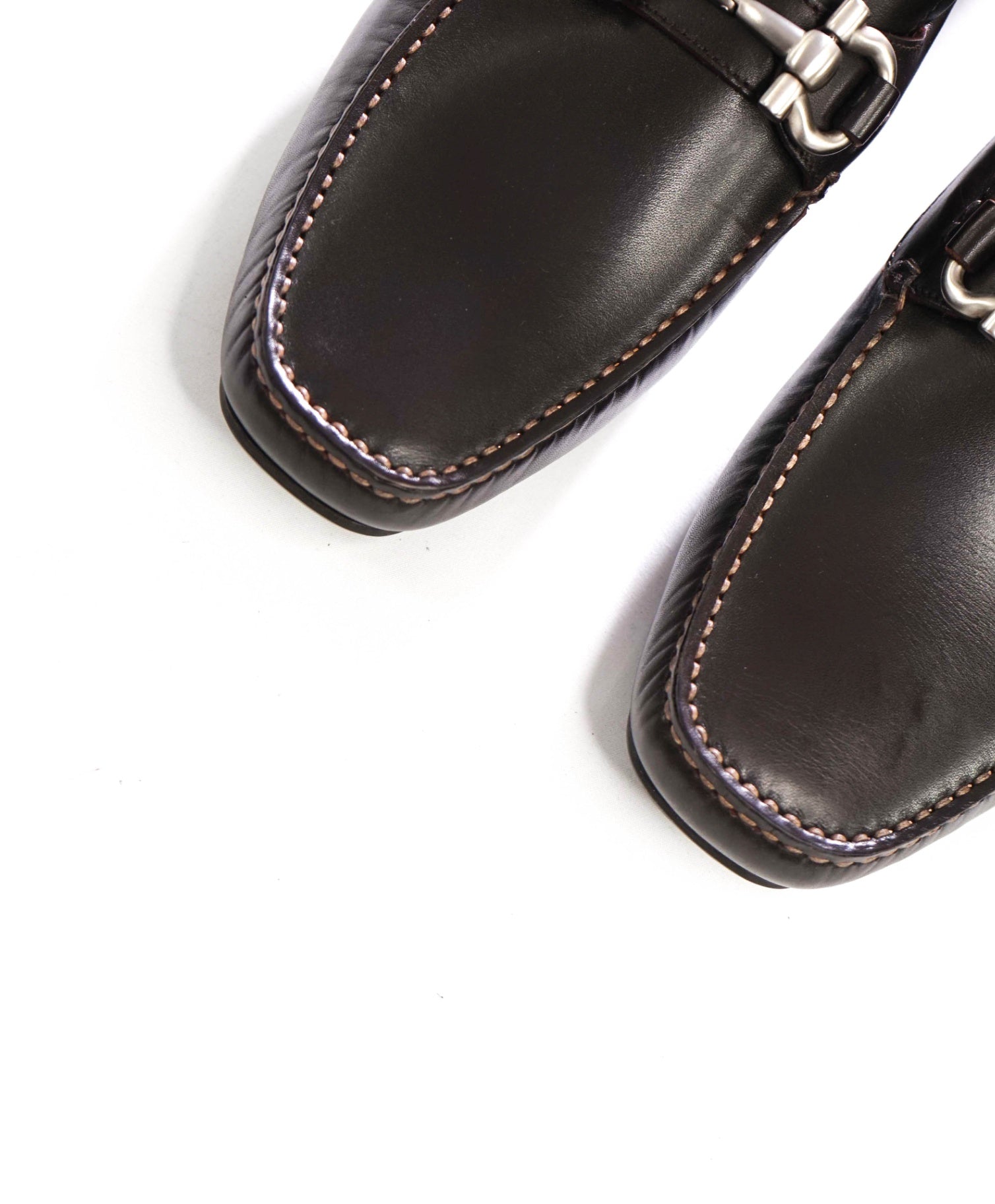 $800 FERRAGAMO - PARIGI Brown Leather Loafers - 7 EE