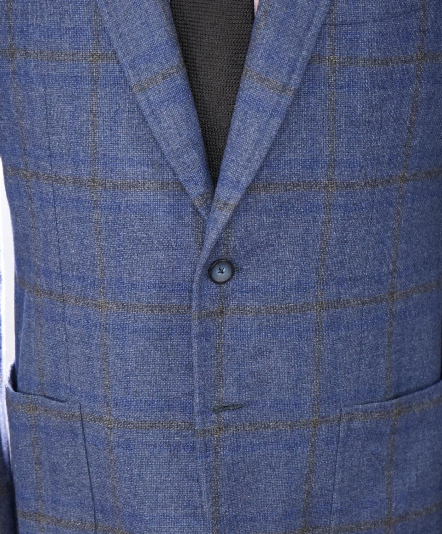 $4,695 ISAIA - Blue Flannel Wool/Cashmere Sport Jacket - 42R