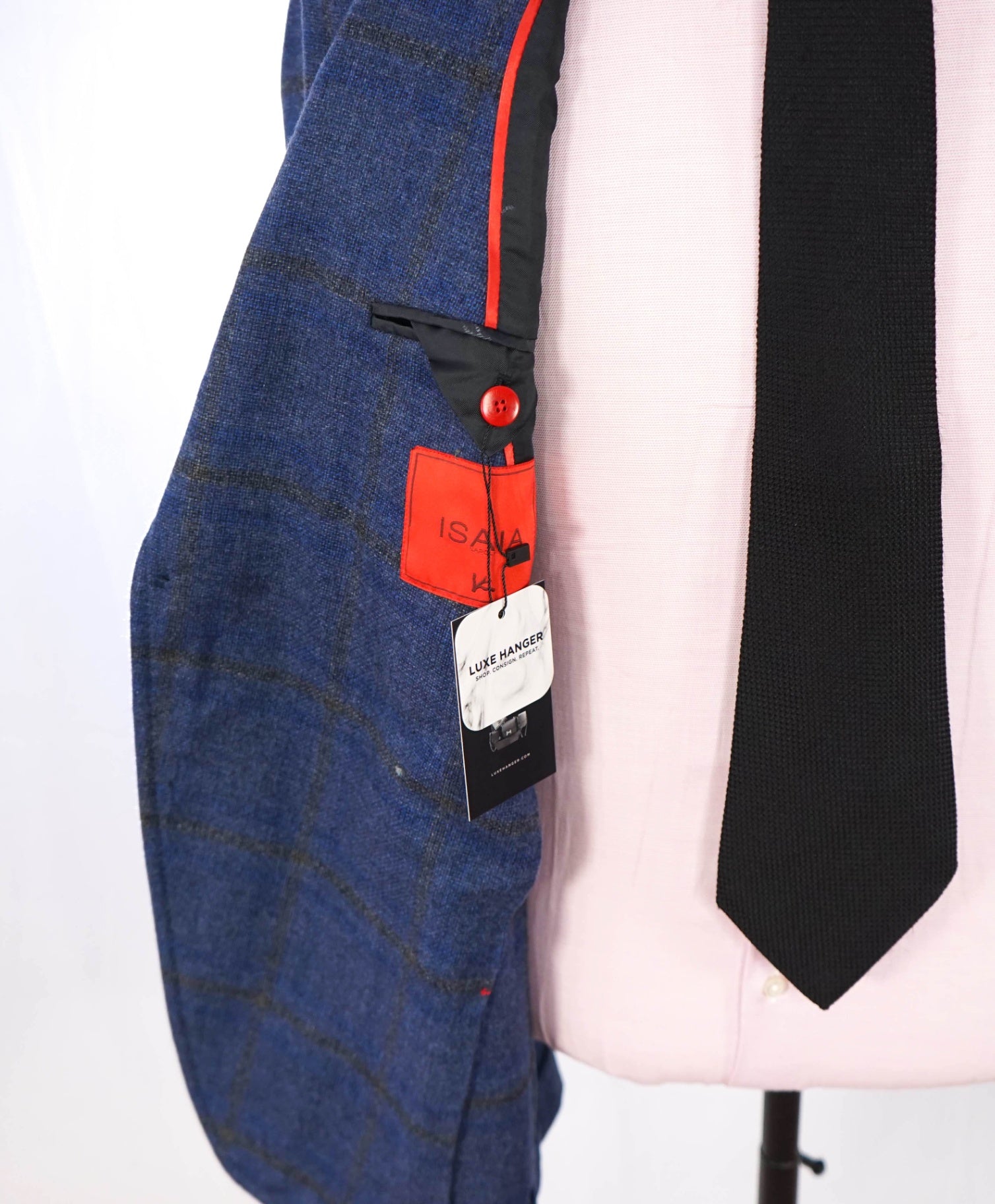 $4,695 ISAIA - Blue Flannel Wool/Cashmere Sport Jacket - 42R