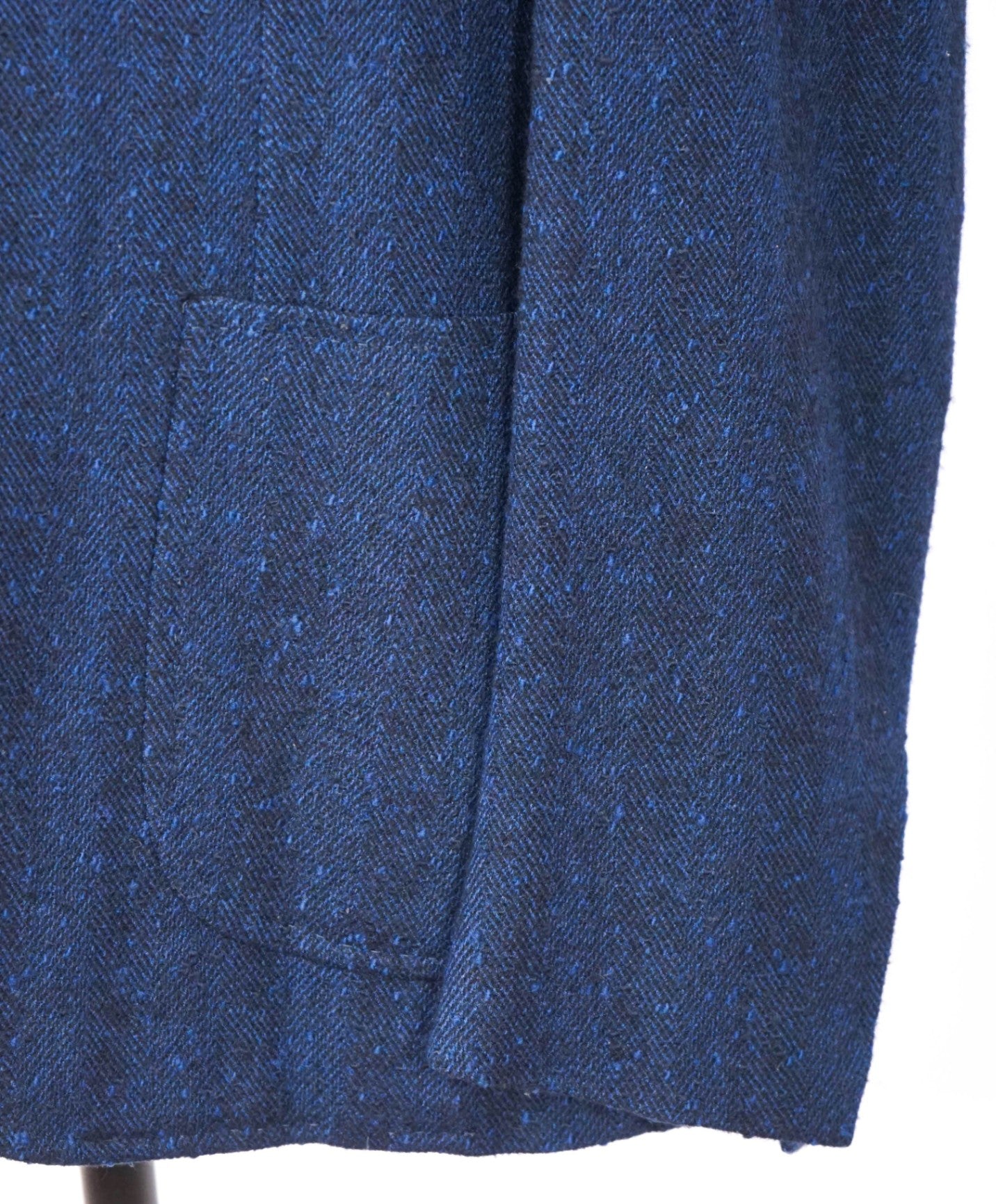 $4,500 ISAIA - Navy Blue Herringbone Wool Sport Jacket - 44R