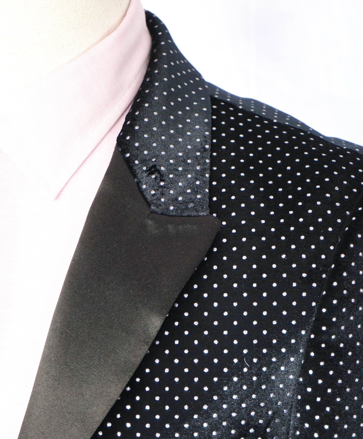 ASOS - Black/SIlver Polka Dot Velvet Dinner Jacket - 36