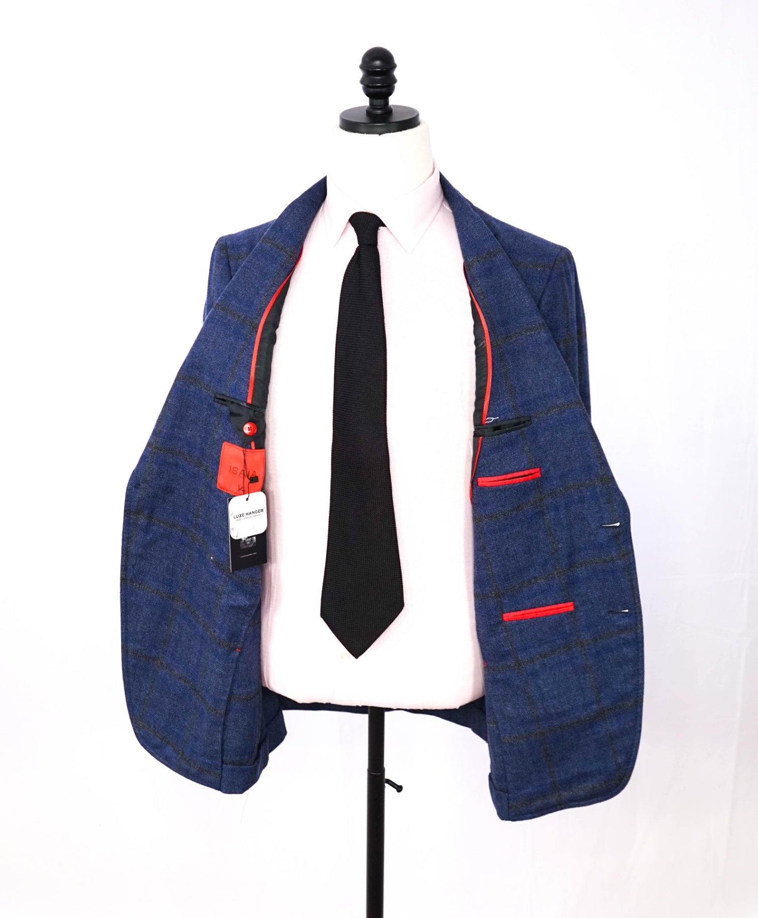$4,695 ISAIA - Blue Flannel Wool/Cashmere Sport Jacket - 42R