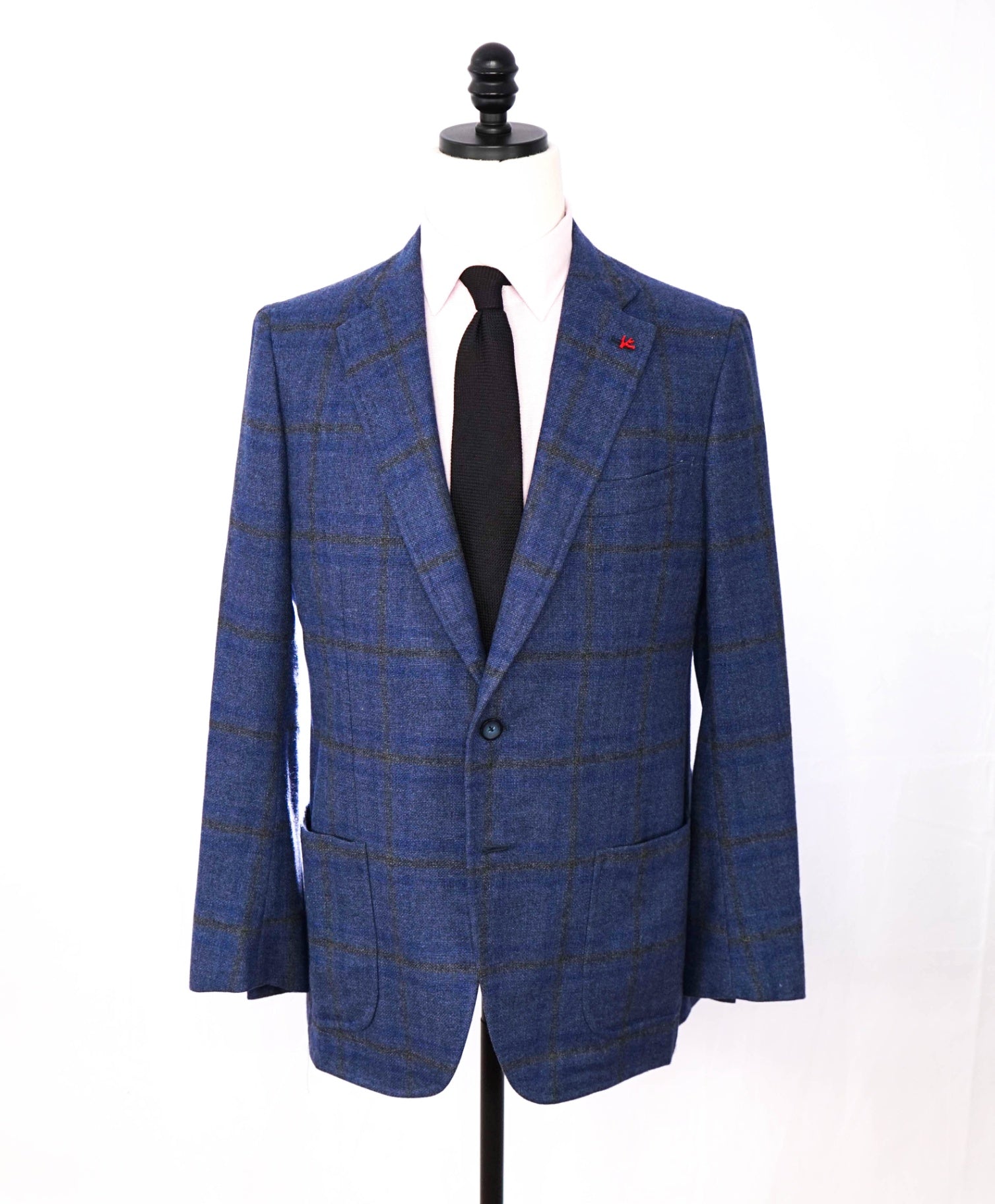 $4,695 ISAIA - Blue Flannel Wool/Cashmere Sport Jacket - 42R