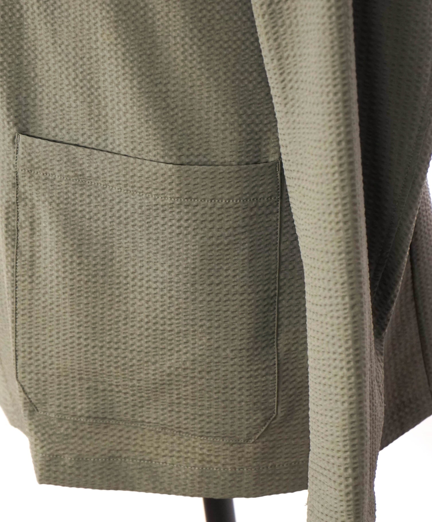 $895 EMPORIO ARMANI - Dark Green Seersucker Blazer - 40