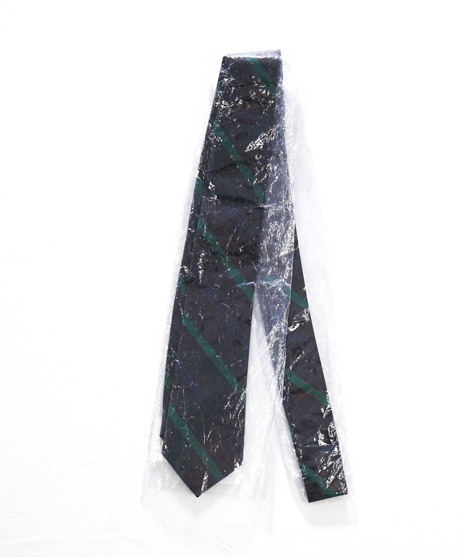 $135 BAND OF OUTSIDERS - Black/Green/Navy Stripe Silk - 2.5" Tie