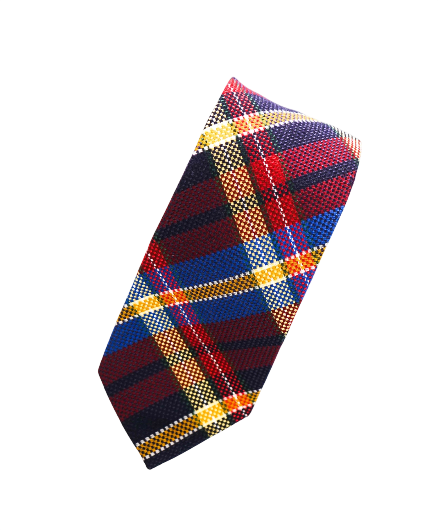$275 DRAKE'S - Woven Burgundy Plaid Silk/Wool - 3" Tie
