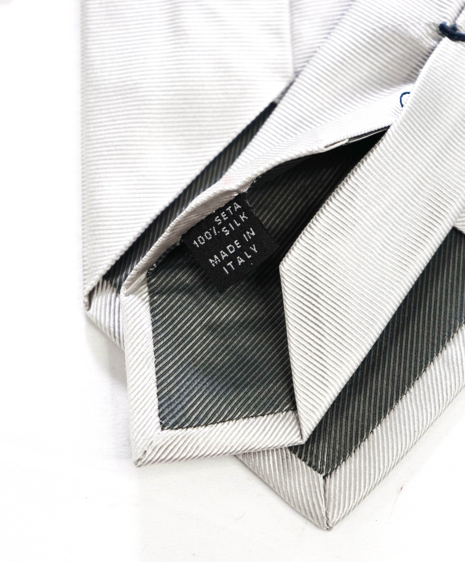 $192 LUIGI BORRELLI - Silver Silk - 3.75" Tie