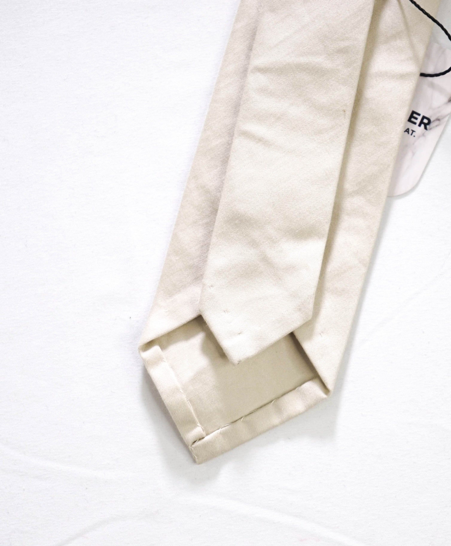 $190 THOM BROWNE - Solid Beige Tie - 2.5" Tie