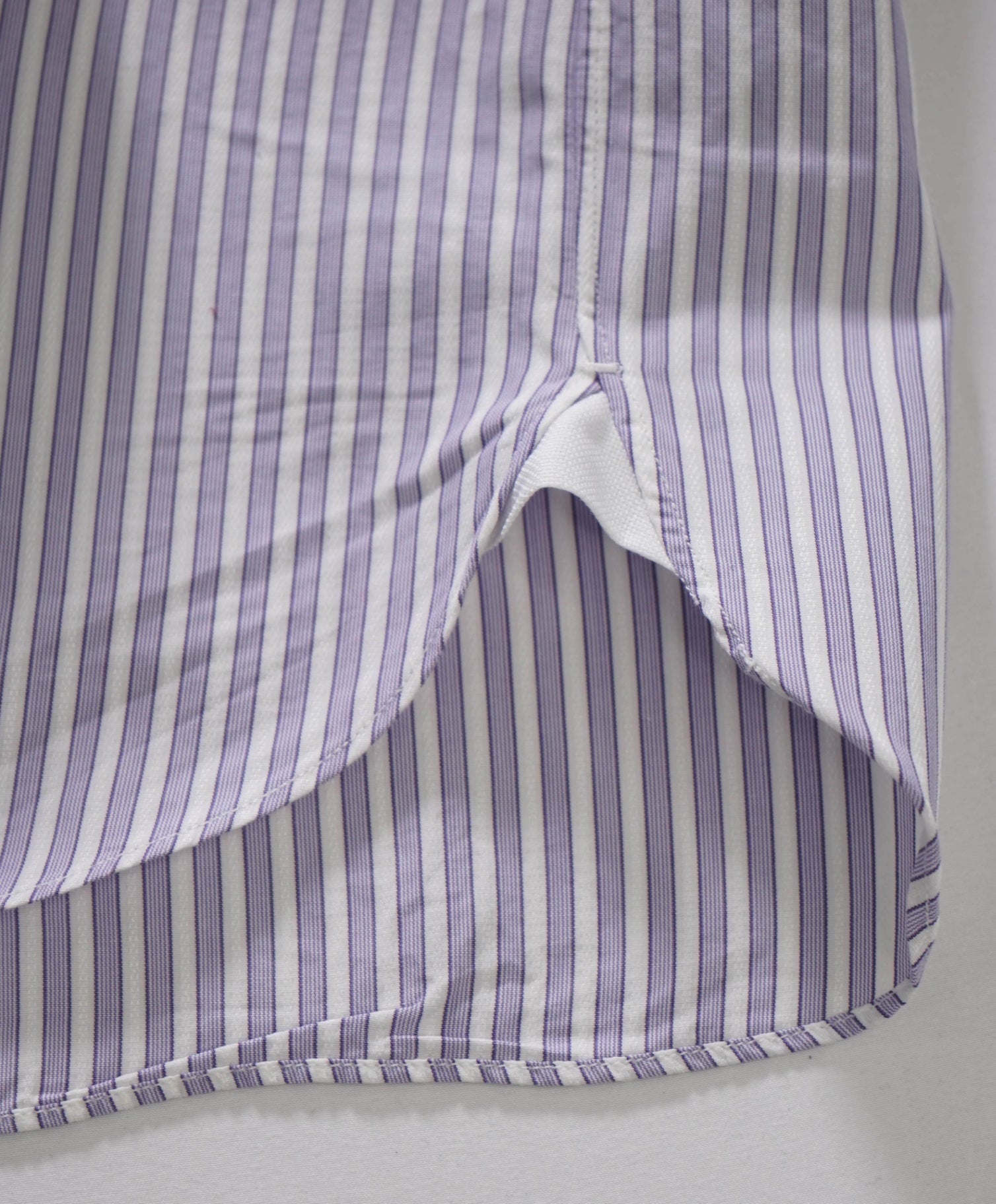 $730 TOM FORD - Purple/White Striped Cotton Shirt - 15.5
