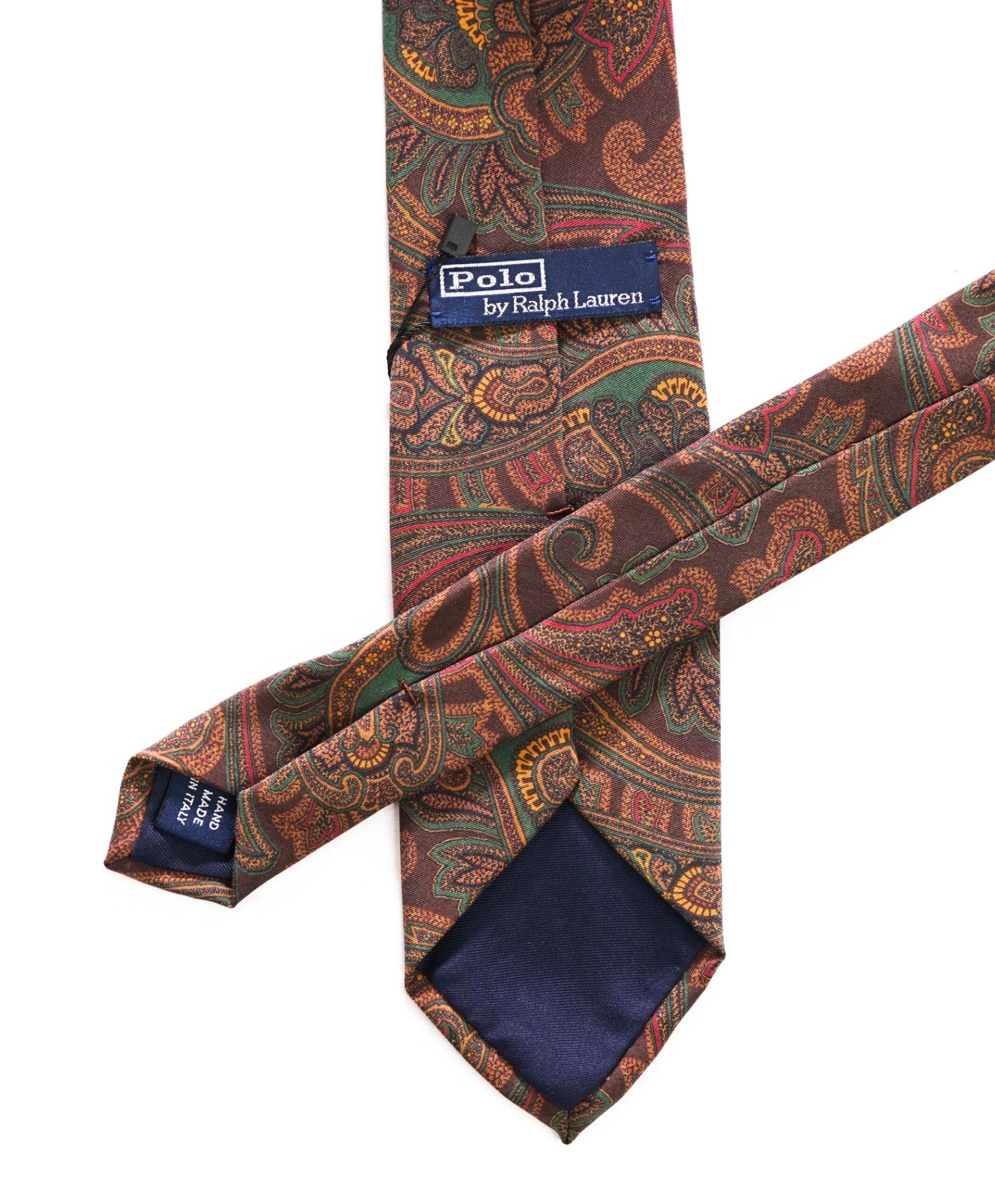 $125 POLO RALPH LAUREN - *DAMAGED* Brown Paisley Silk - 3" Tie