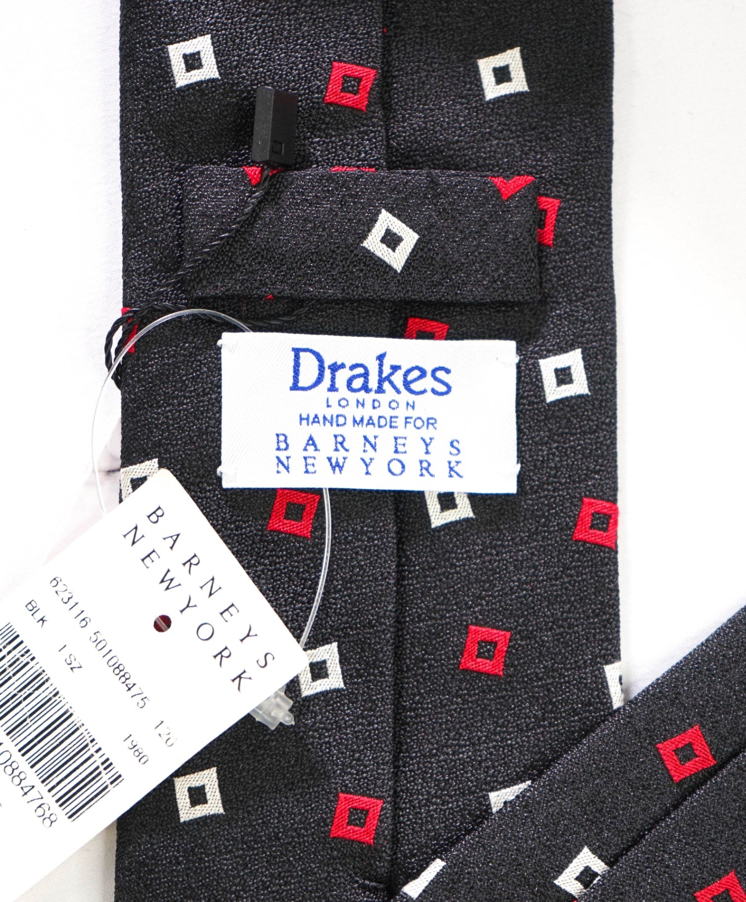 $275 DRAKE'S - Black Geometric Art Deco Silk - 2.75" Tie