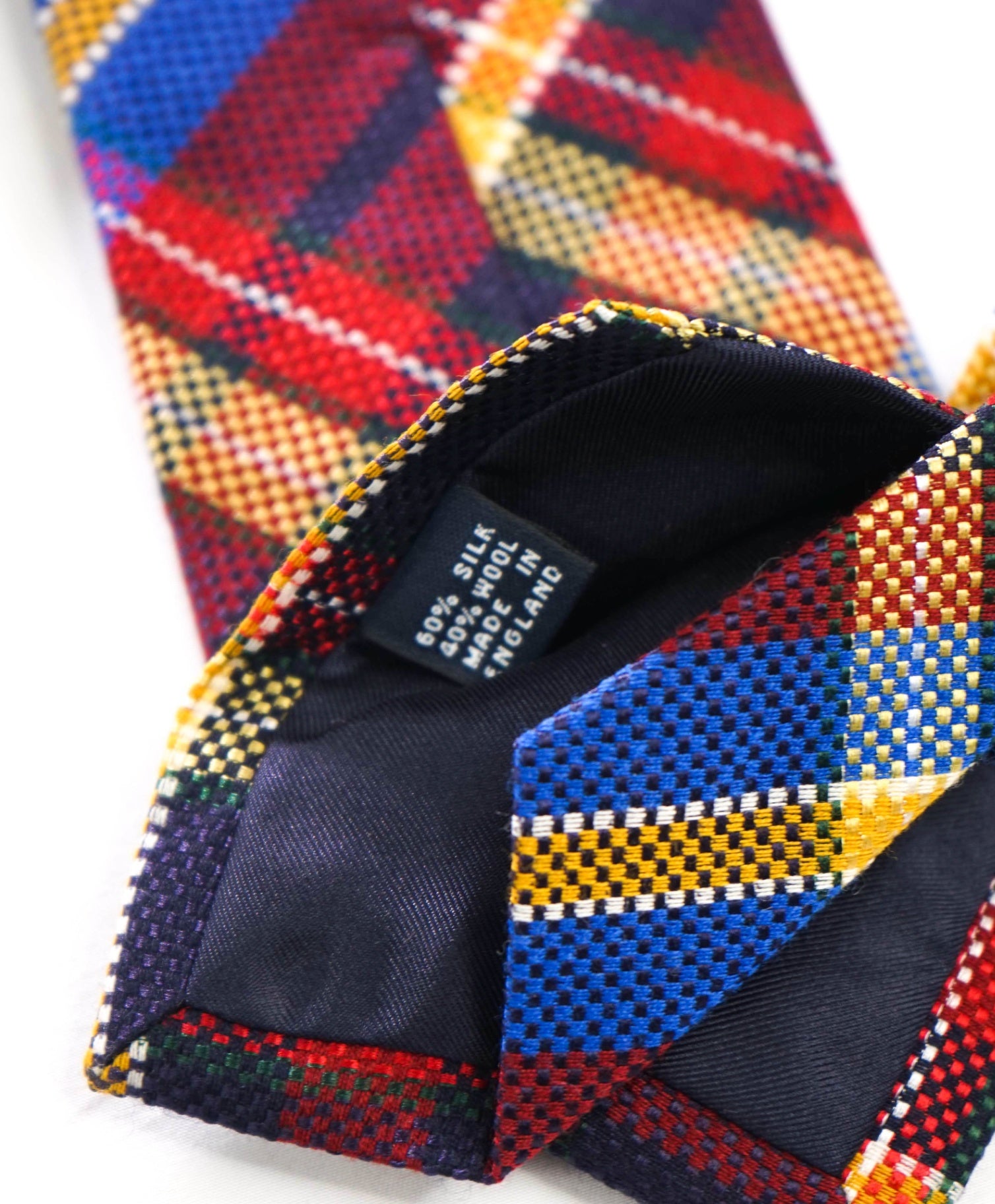 $275 DRAKE'S - Woven Burgundy Plaid Silk/Wool - 3" Tie