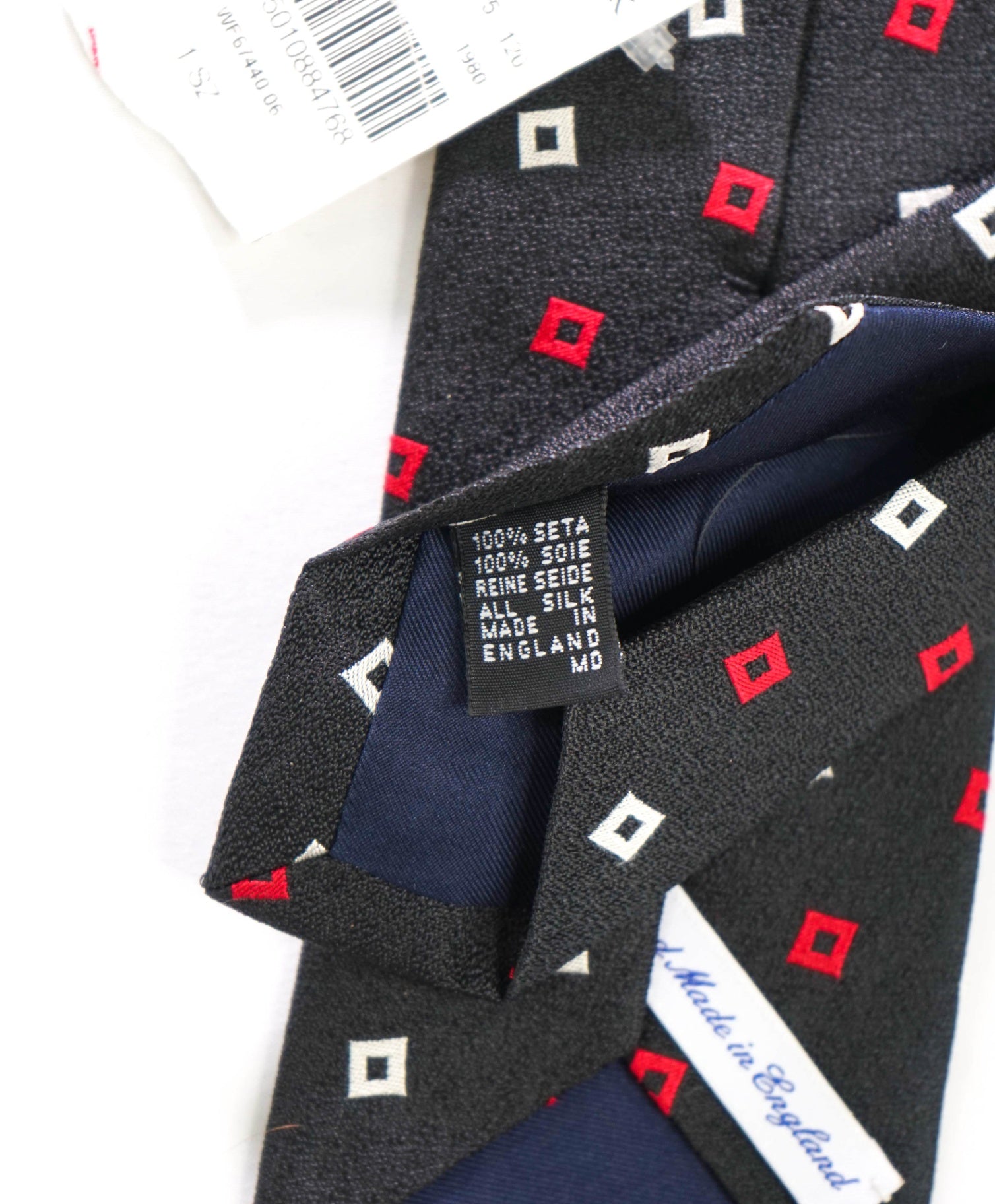 $275 DRAKE'S - Black Geometric Art Deco Silk - 2.75" Tie