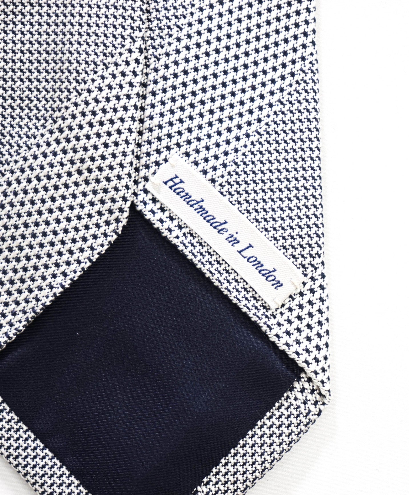 $275 DRAKE'S - Woven White/Black Tonal Stripes Silk - 3" Tie