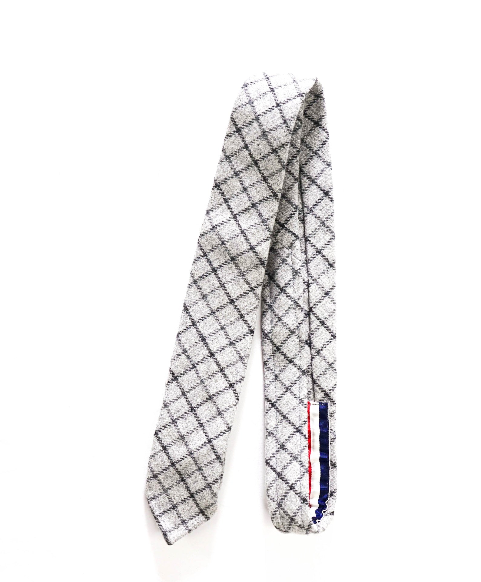 $450 THOM BROWNE - CASHMERE Gray Check Flannel - 2.25" Tie