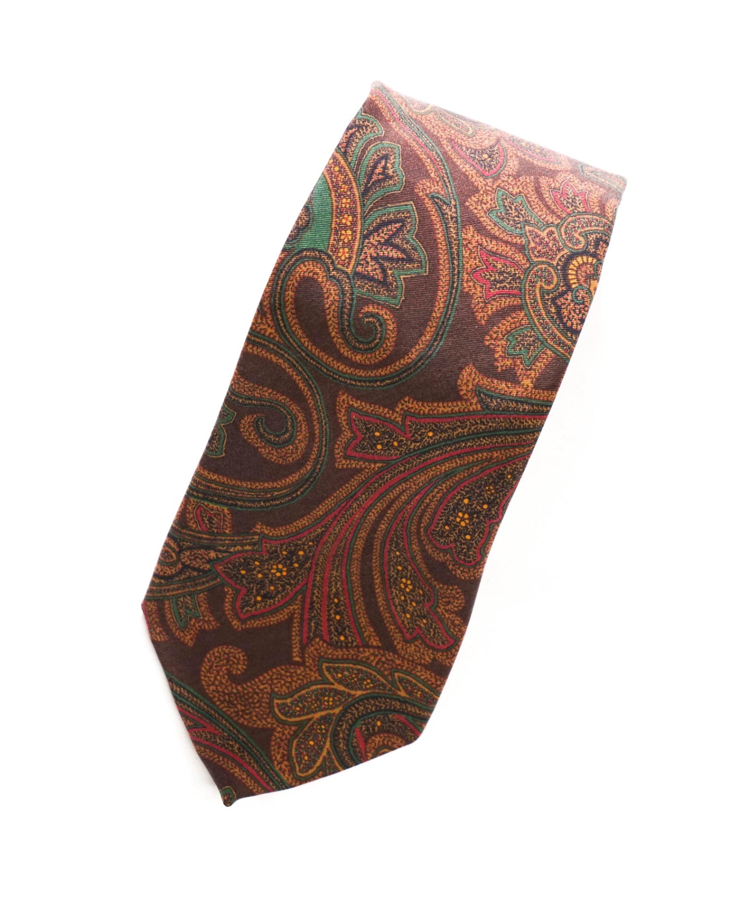 $125 POLO RALPH LAUREN - *DAMAGED* Brown Paisley Silk - 3" Tie