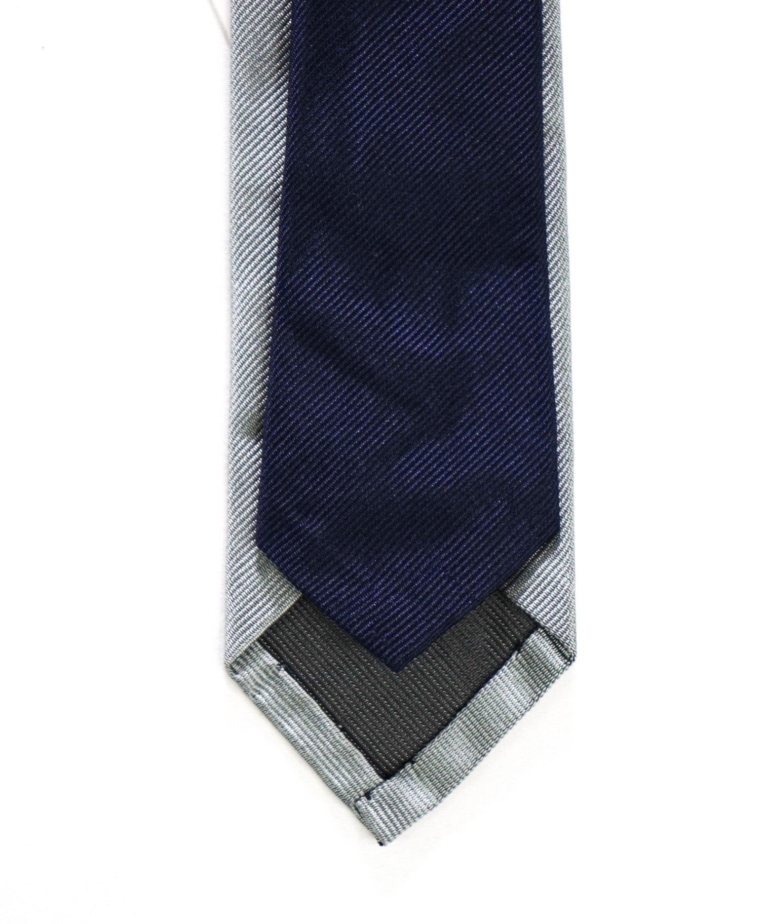 $410 THOM BROWNE - Navy/Gray Silk - 2" Tie