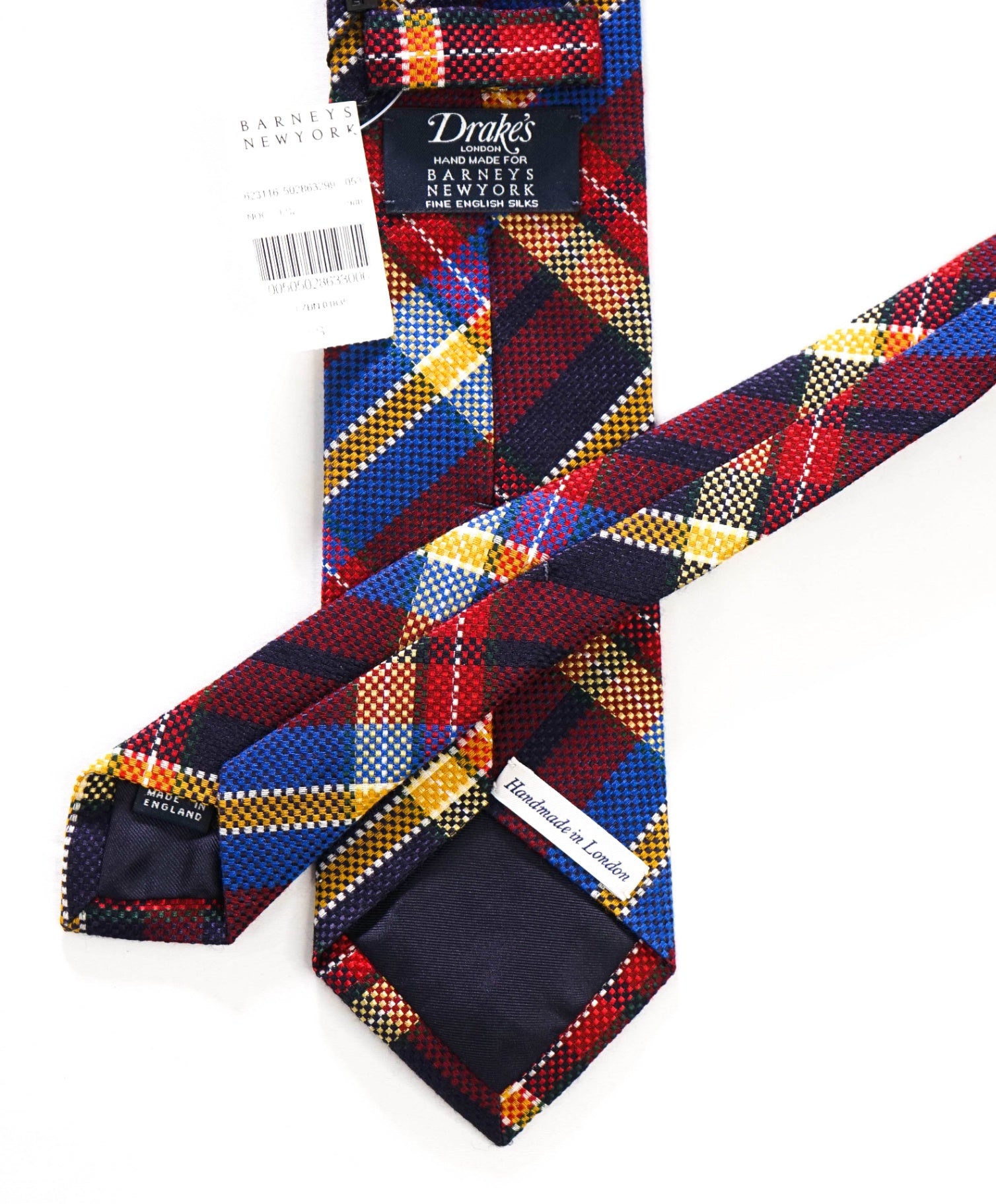 $275 DRAKE'S - Woven Burgundy Plaid Silk/Wool - 3" Tie