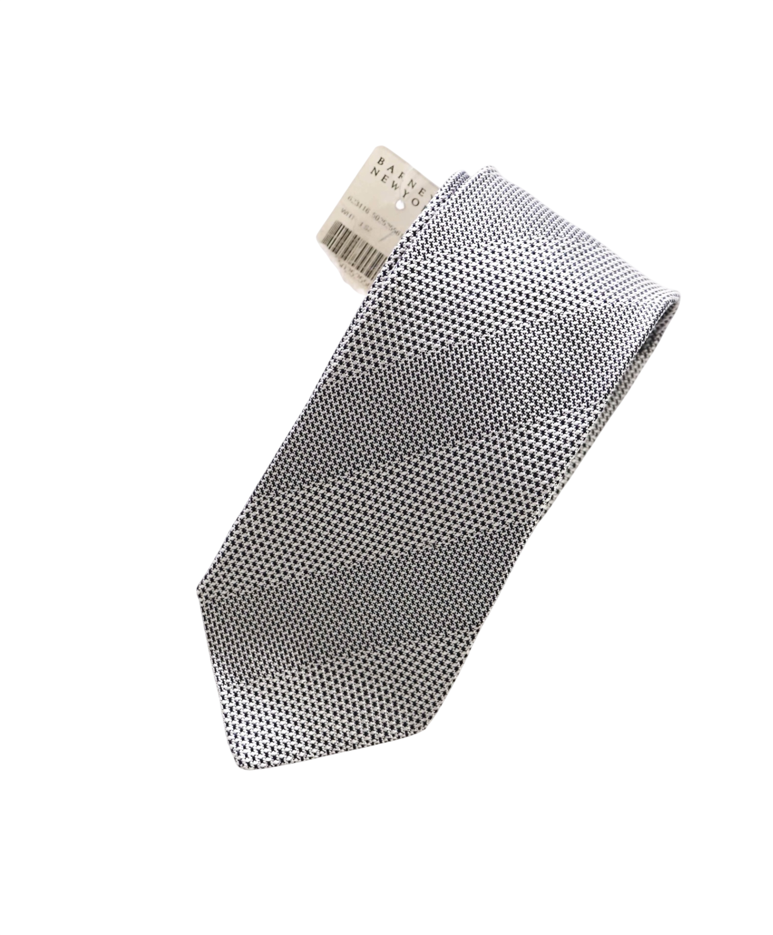 $275 DRAKE'S - Woven White/Black Tonal Stripes Silk - 3" Tie
