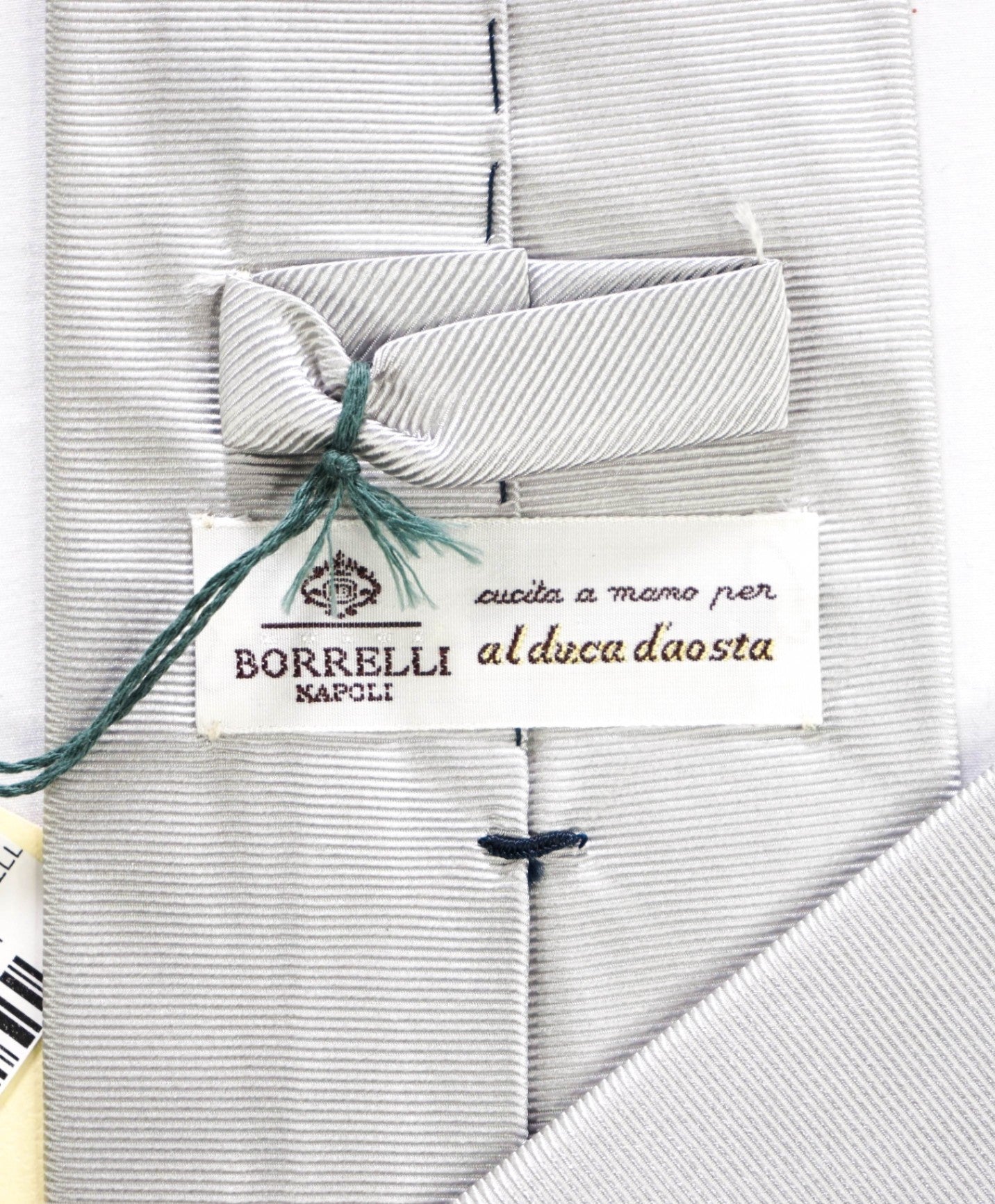 $192 LUIGI BORRELLI - Silver Silk - 3.75" Tie