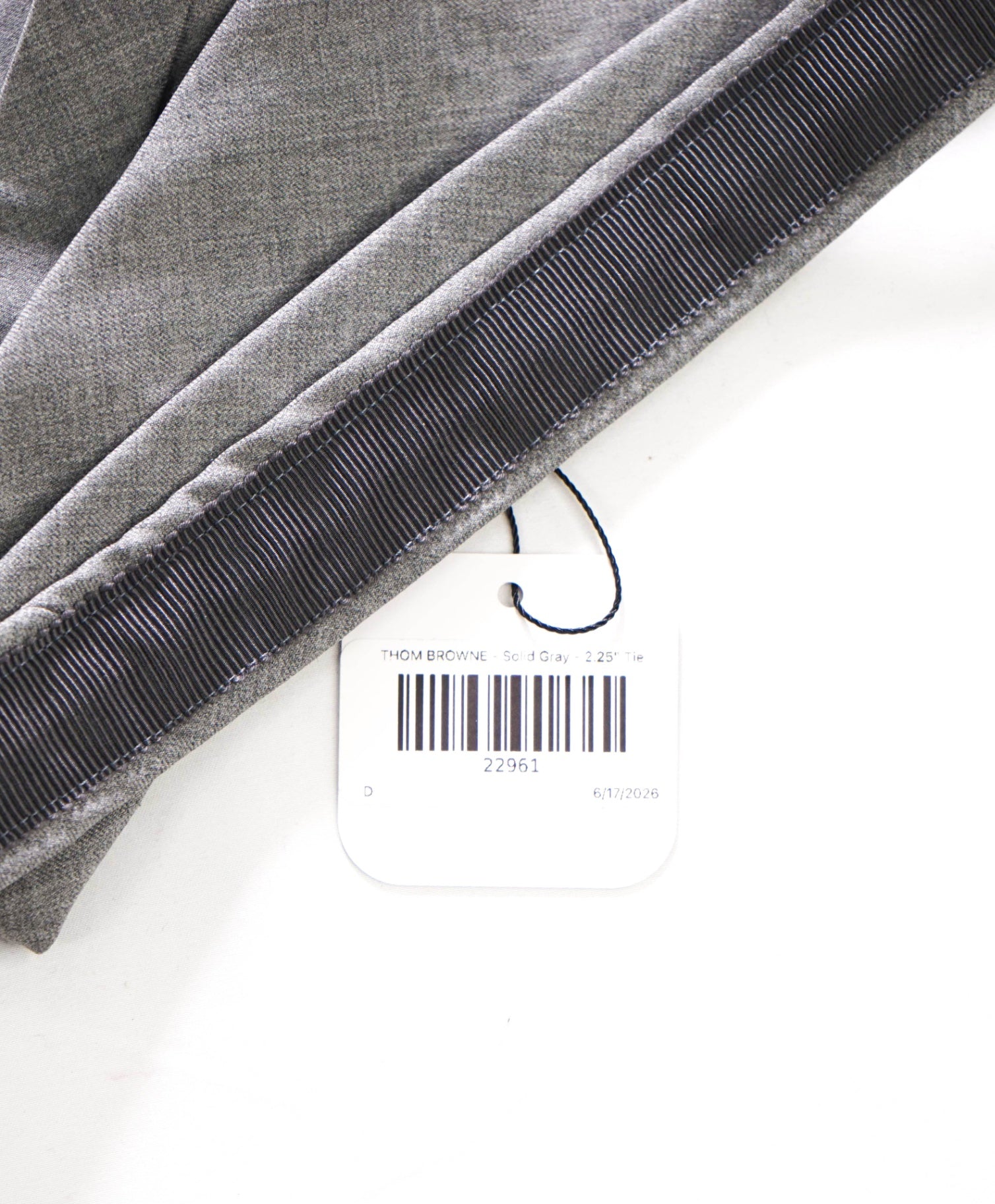 $190 THOM BROWNE - Solid Gray - 2.25" Tie