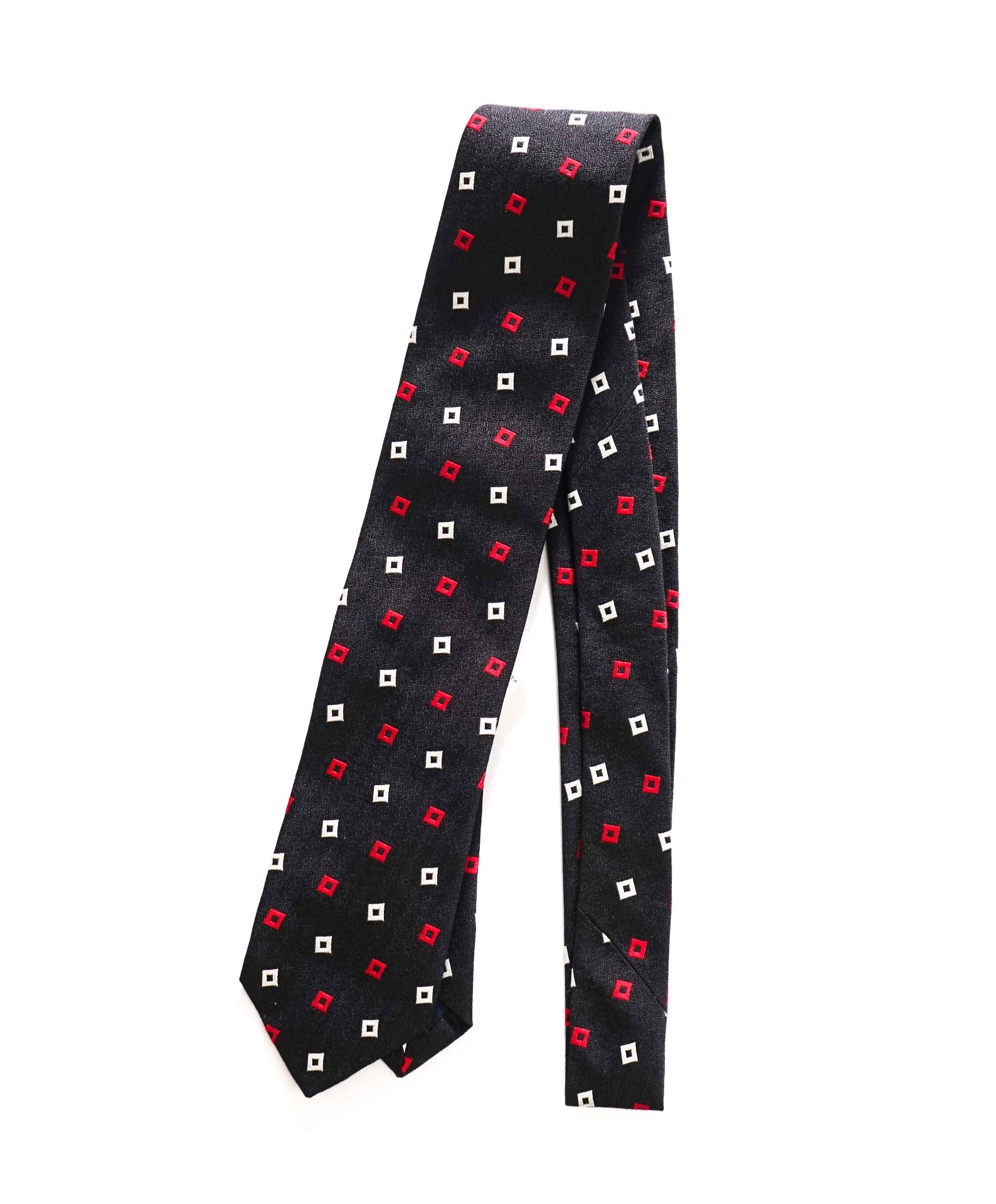$275 DRAKE'S - Black Geometric Art Deco Silk - 2.75" Tie