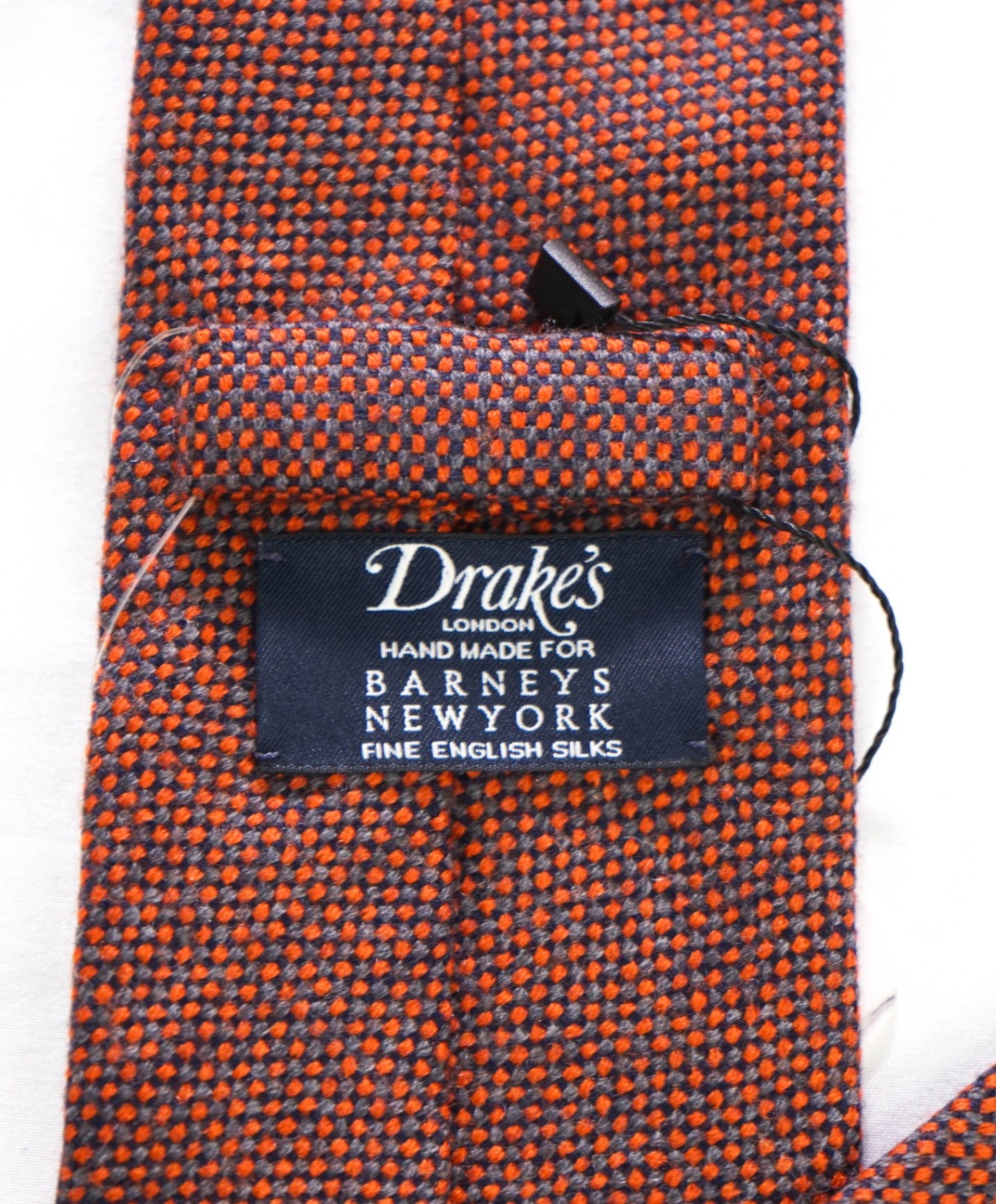 $275 DRAKE'S - Orange Woven Flannel Wool - 3" Tie