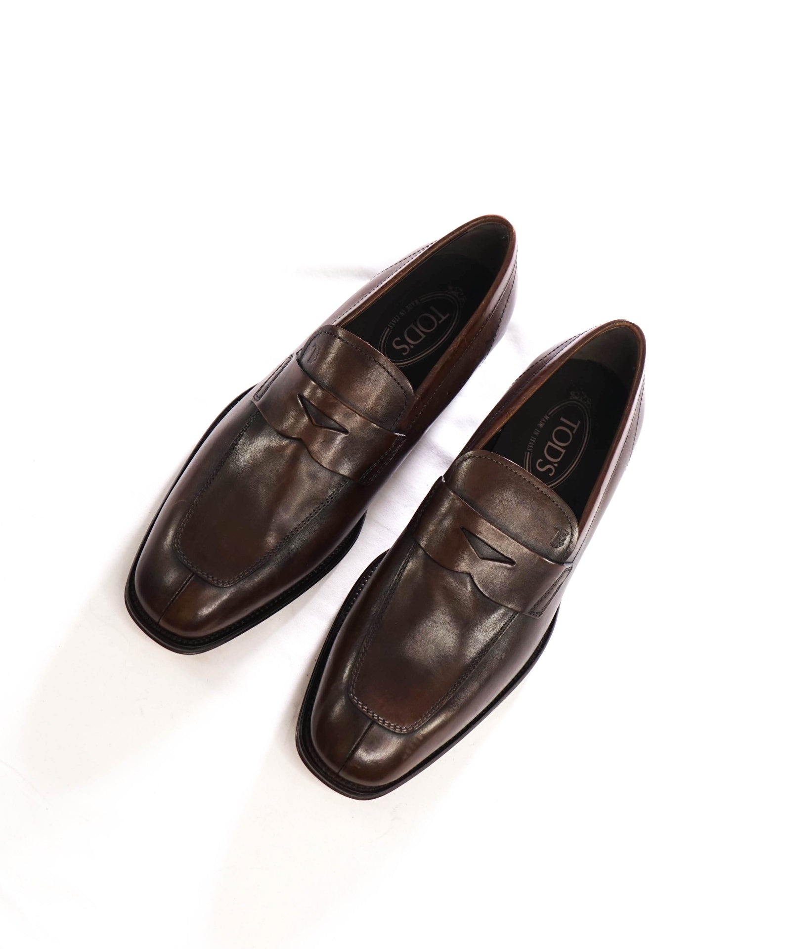 $925 TOD'S - Brown Leather Penny Loafers - US 8 (7UK)