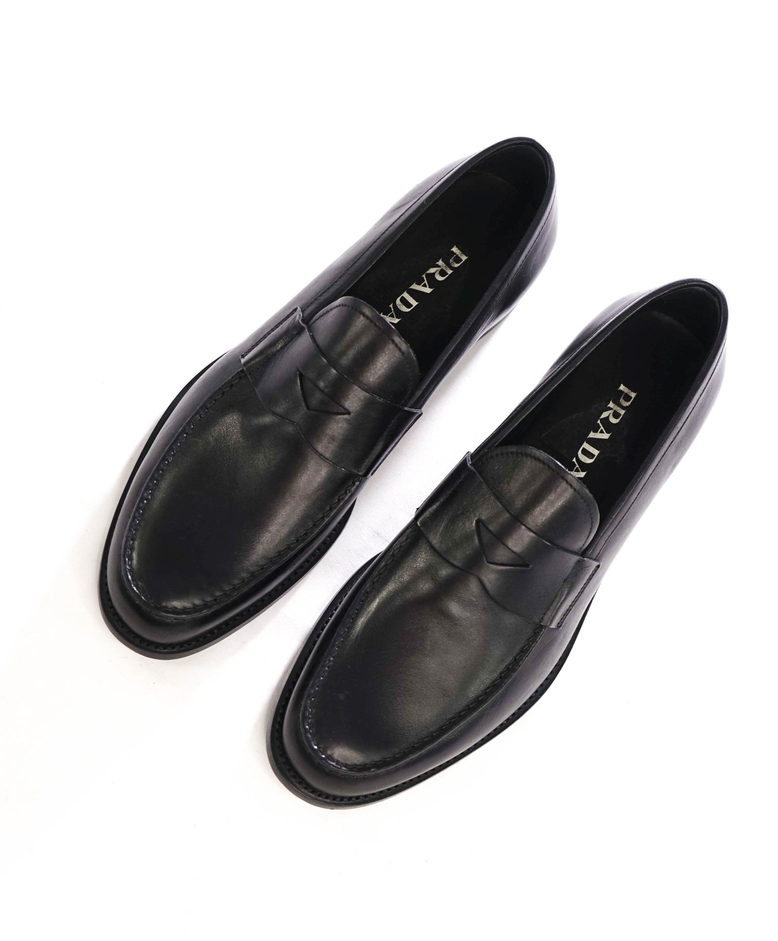 $1,270 PRADA - Black Leather Loafers - US 10.5 (9.5UK)