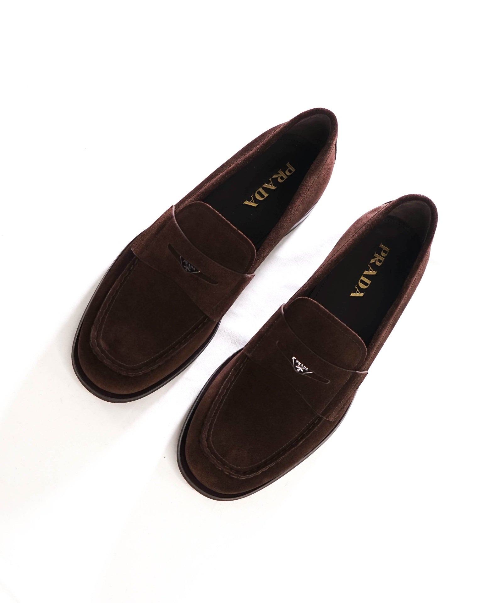 $1,250 PRADA - Brown Suede Loafers - US 10.5 (9.5UK)