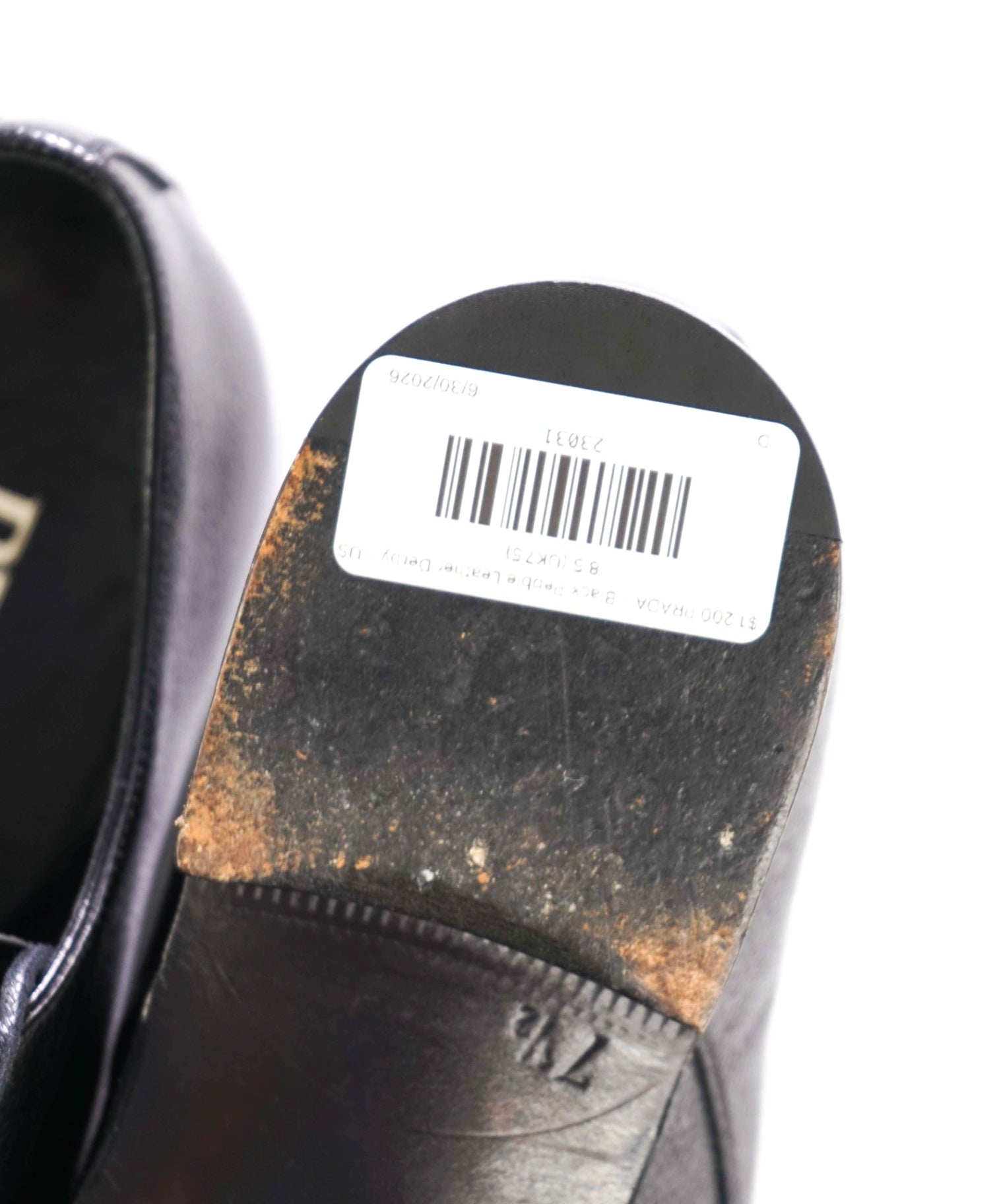 $1,200 PRADA - Black Pebble Leather Derby - US 8.5 (UK7.5)