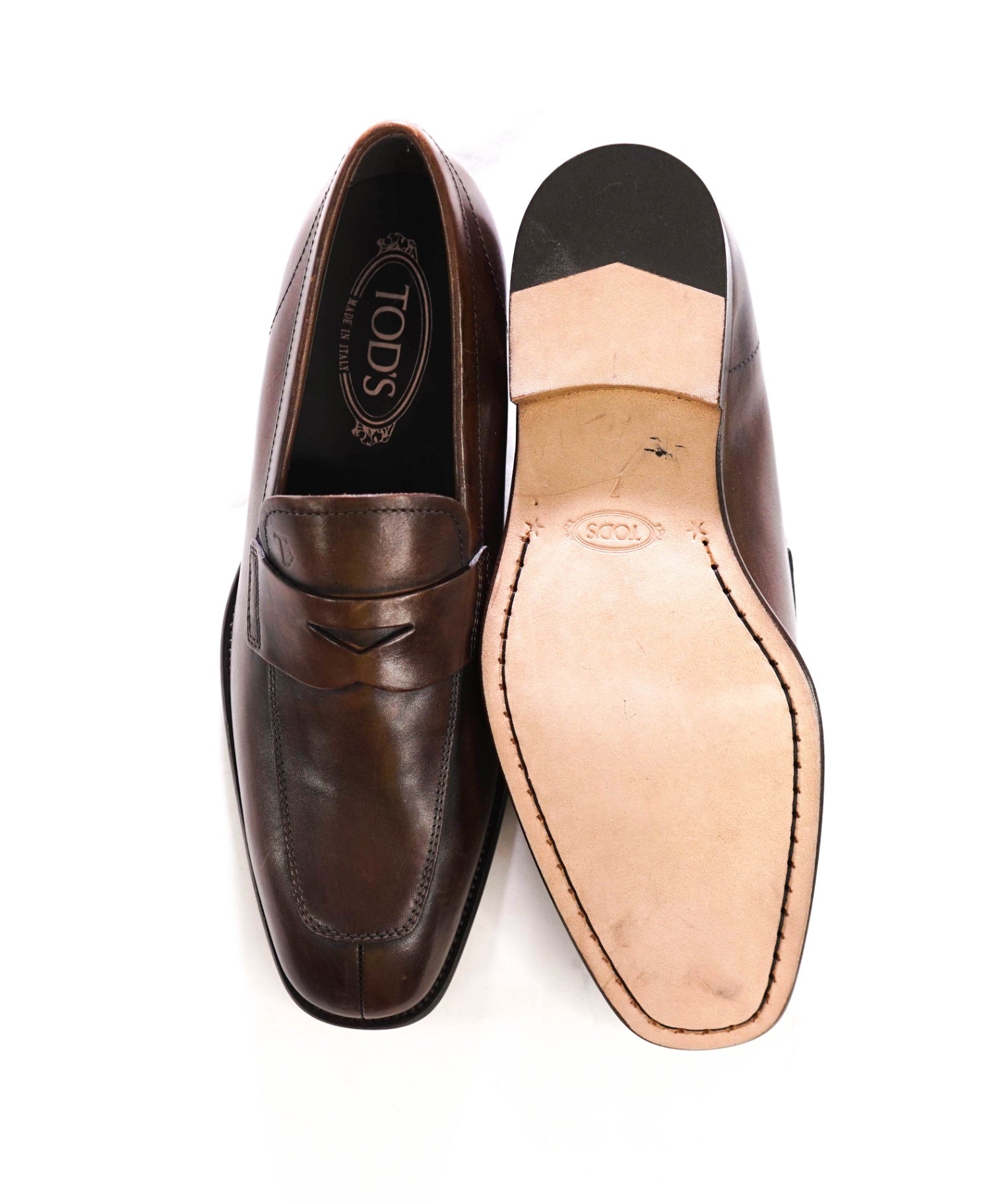 $925 TOD'S - Brown Leather Penny Loafers - US 8 (7UK)