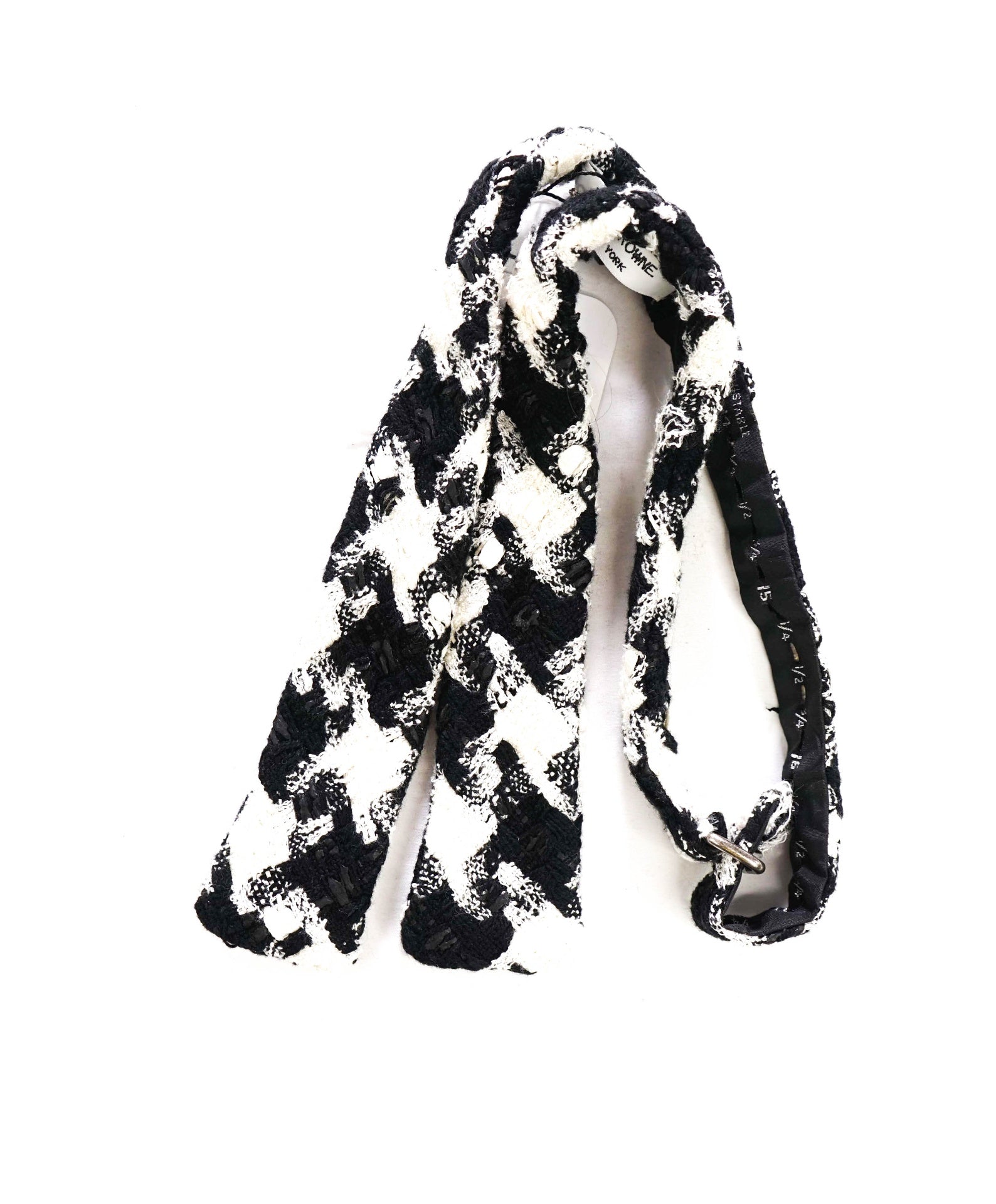 THOM BROWNE - Textured Black/White PEARL/Houndstooth Bow Tie