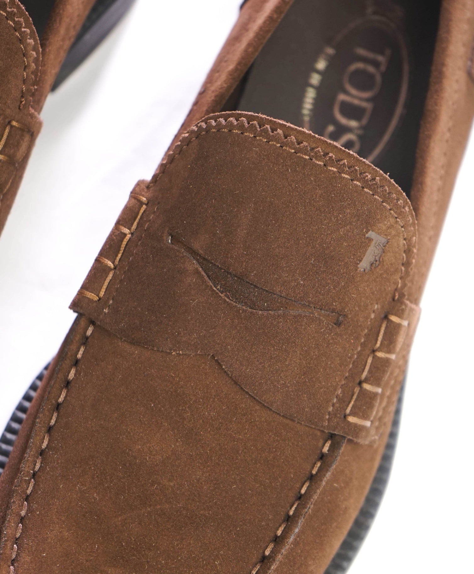 $875 TOD'S - Boston Brown Suede Penny Loafers - US 8 (7UK)