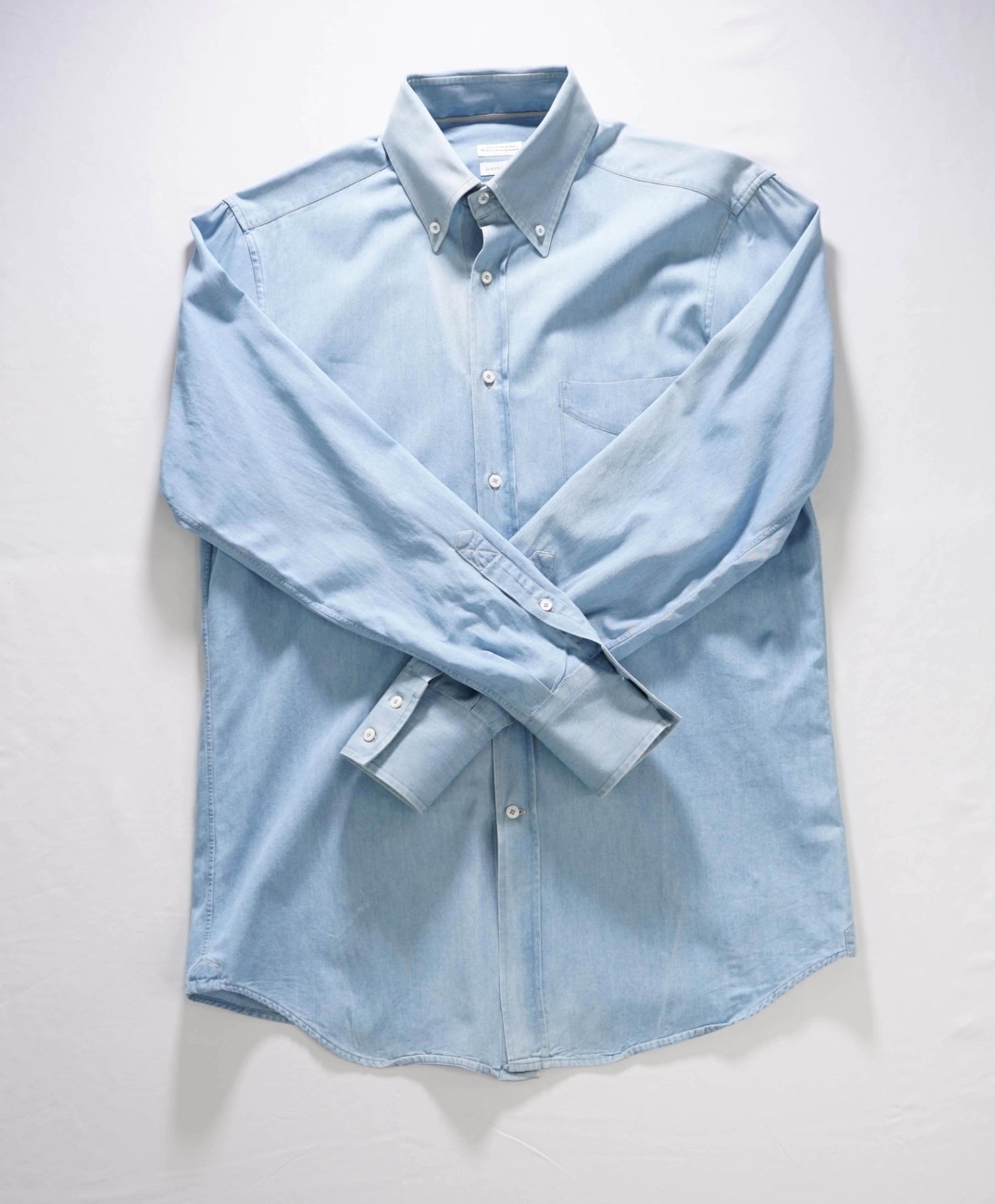 $830 BRUNELLO CUCINELLI - Washed Denim Light Blue Shirt - S