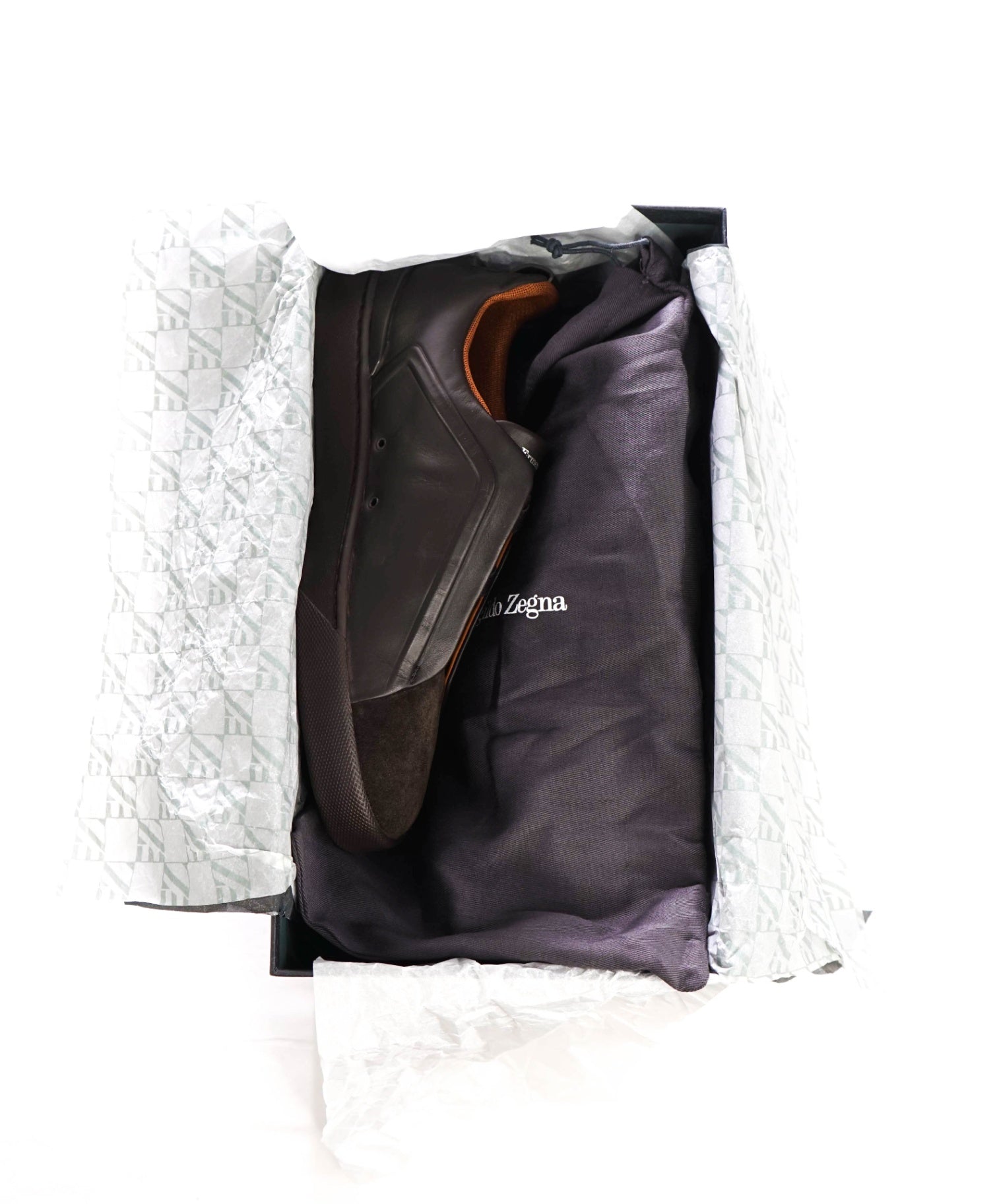 $950 ZEGNA -Brown COUTURE Triple Stitch Sneakers- US 8.5 (7.5UK