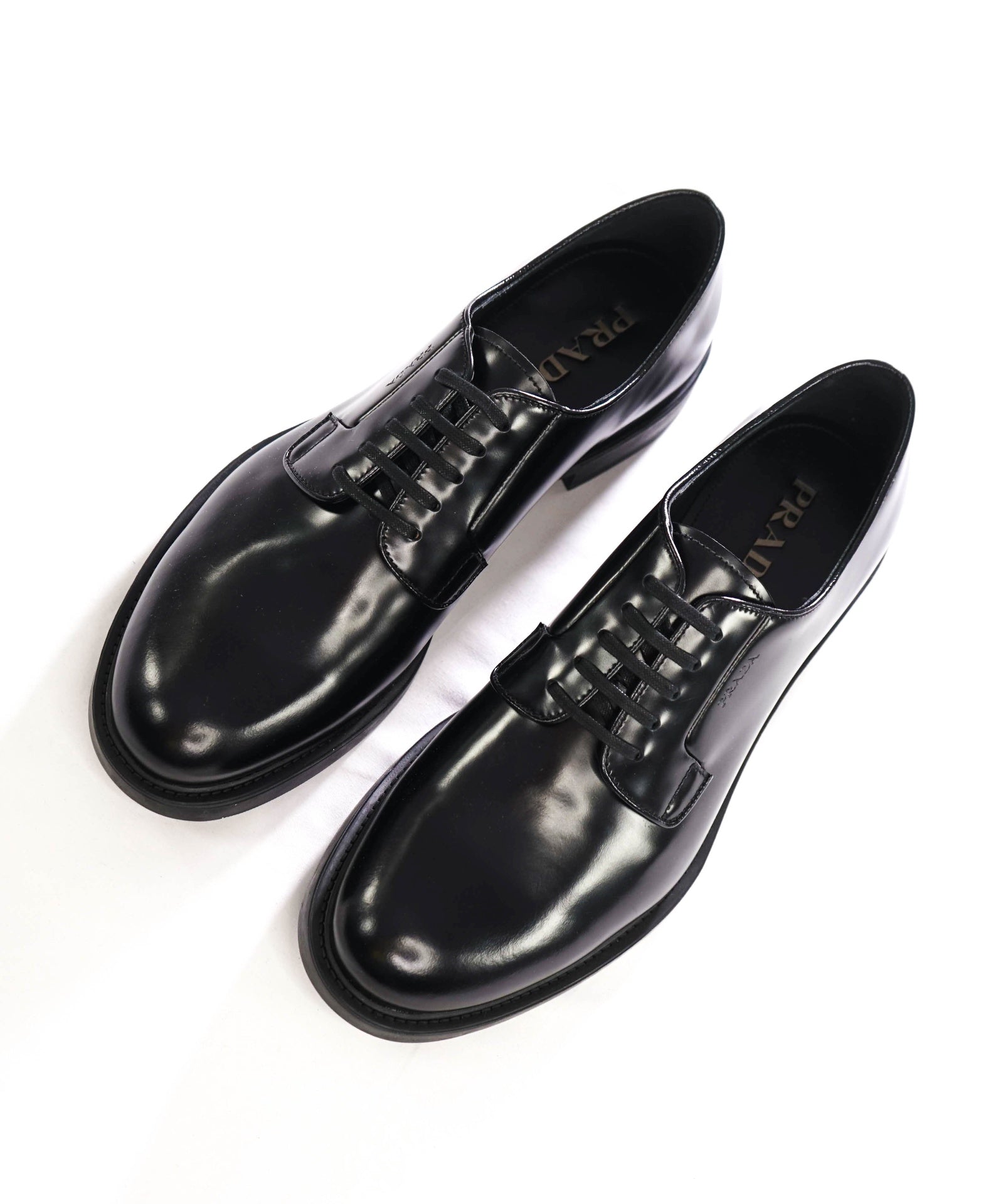 $1,150 PRADA - Black Pebble Leather Derby - US 10 (UK9)