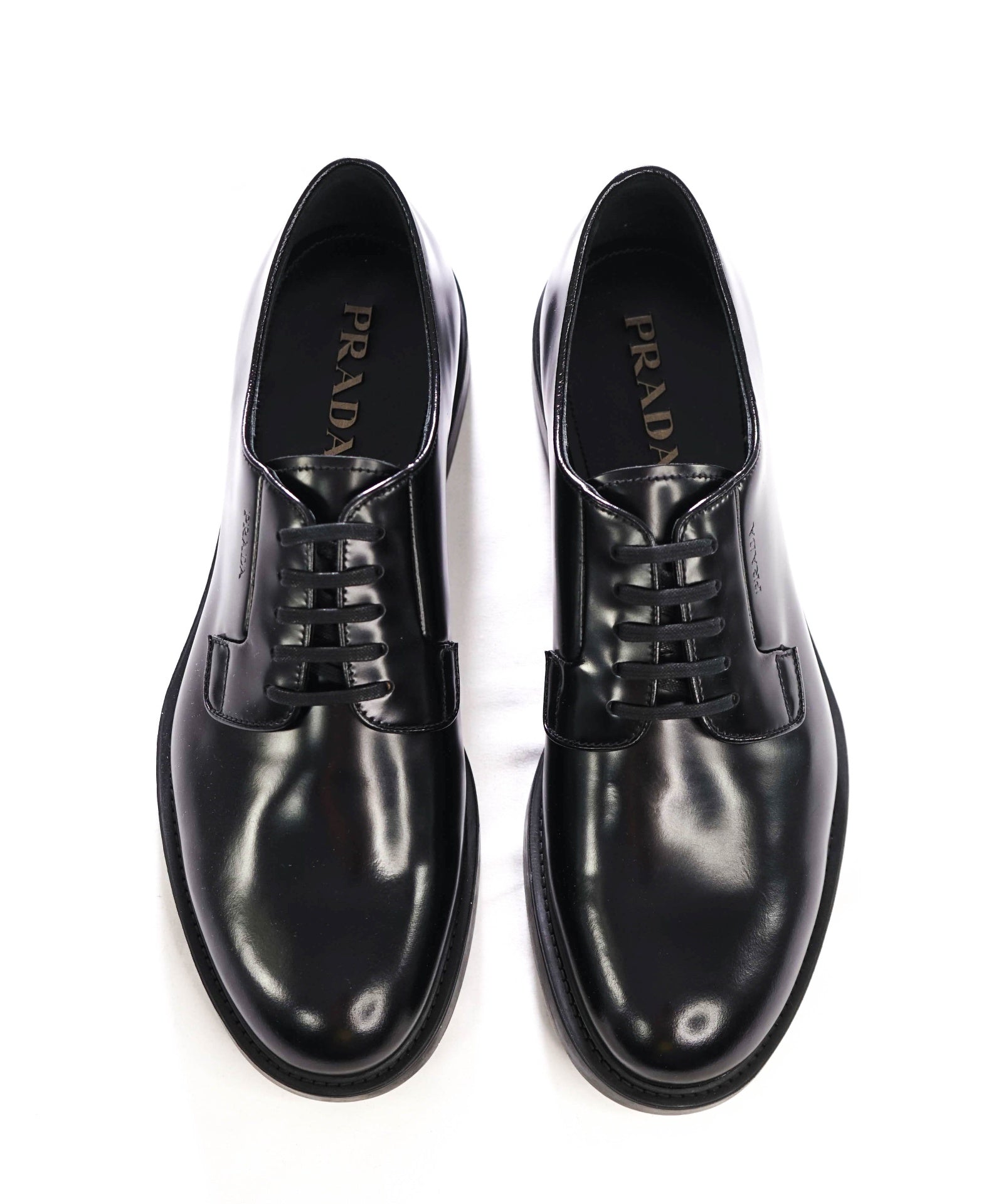 $1,150 PRADA - Black Pebble Leather Derby - US 10 (UK9)