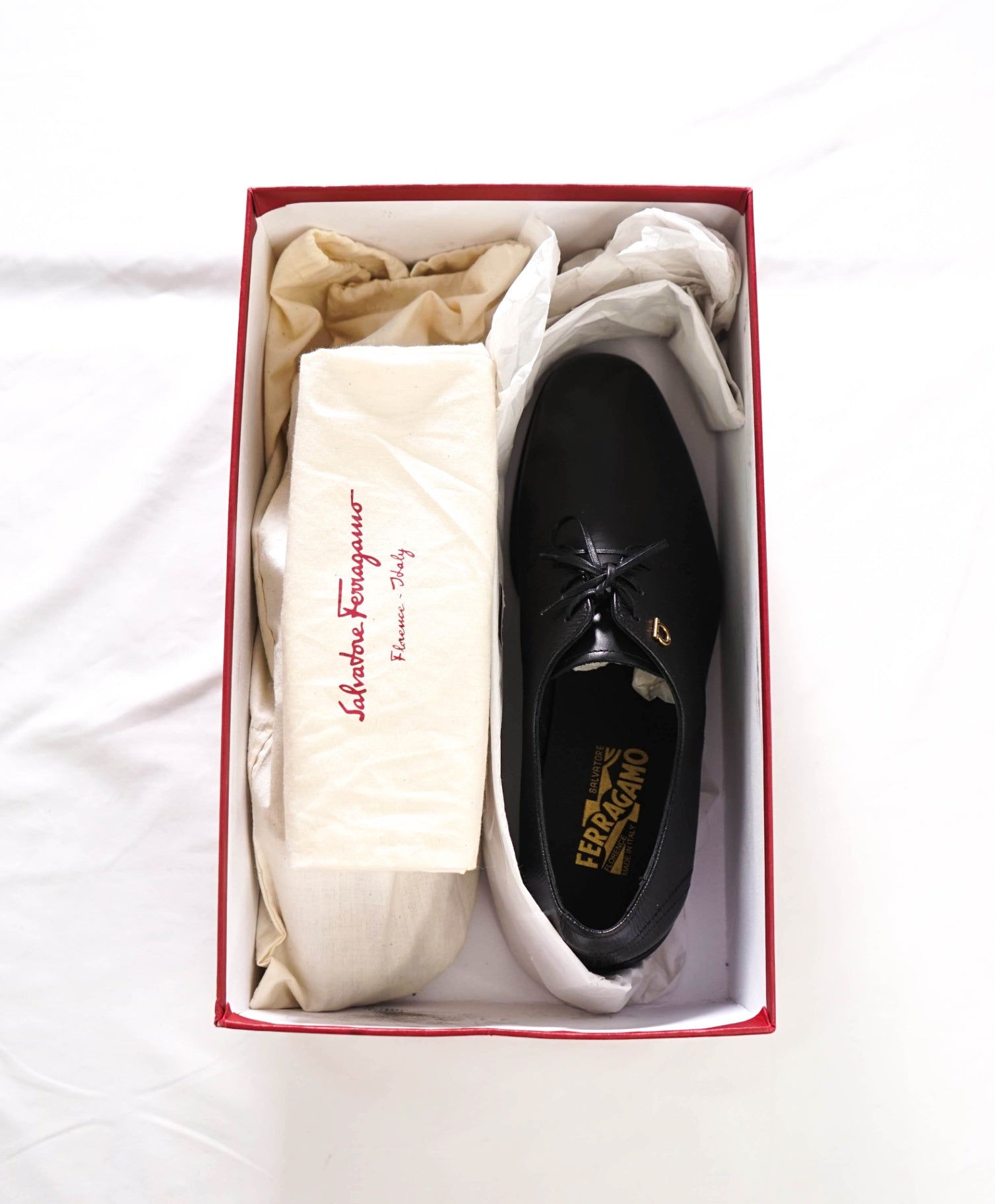 $775 FERRAGAMO - Black Leather "SPENCER" Derby - 7 EE