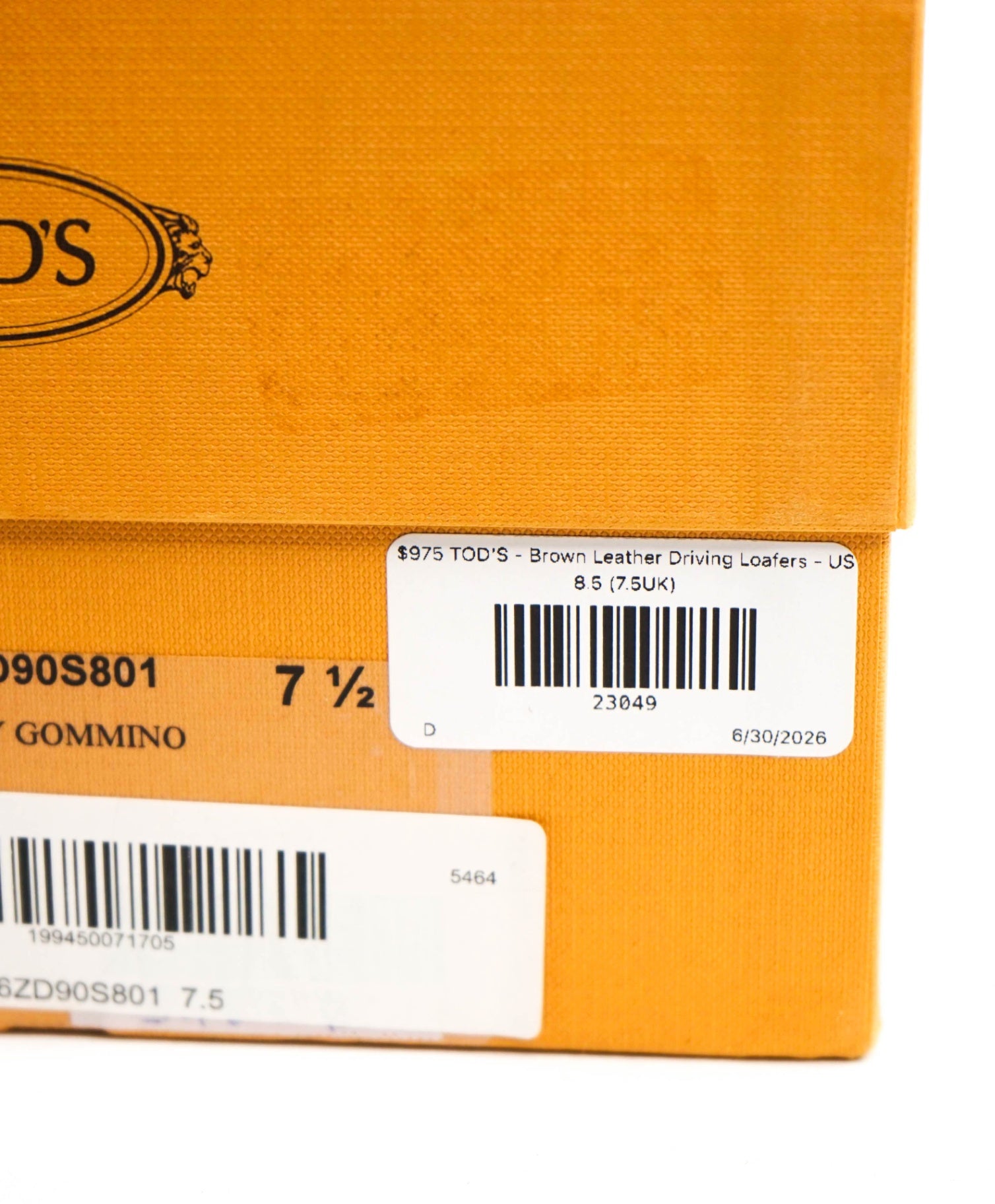 $975 TOD'S - Brown Leather Driving Loafers - US 8.5 (7.5UK)